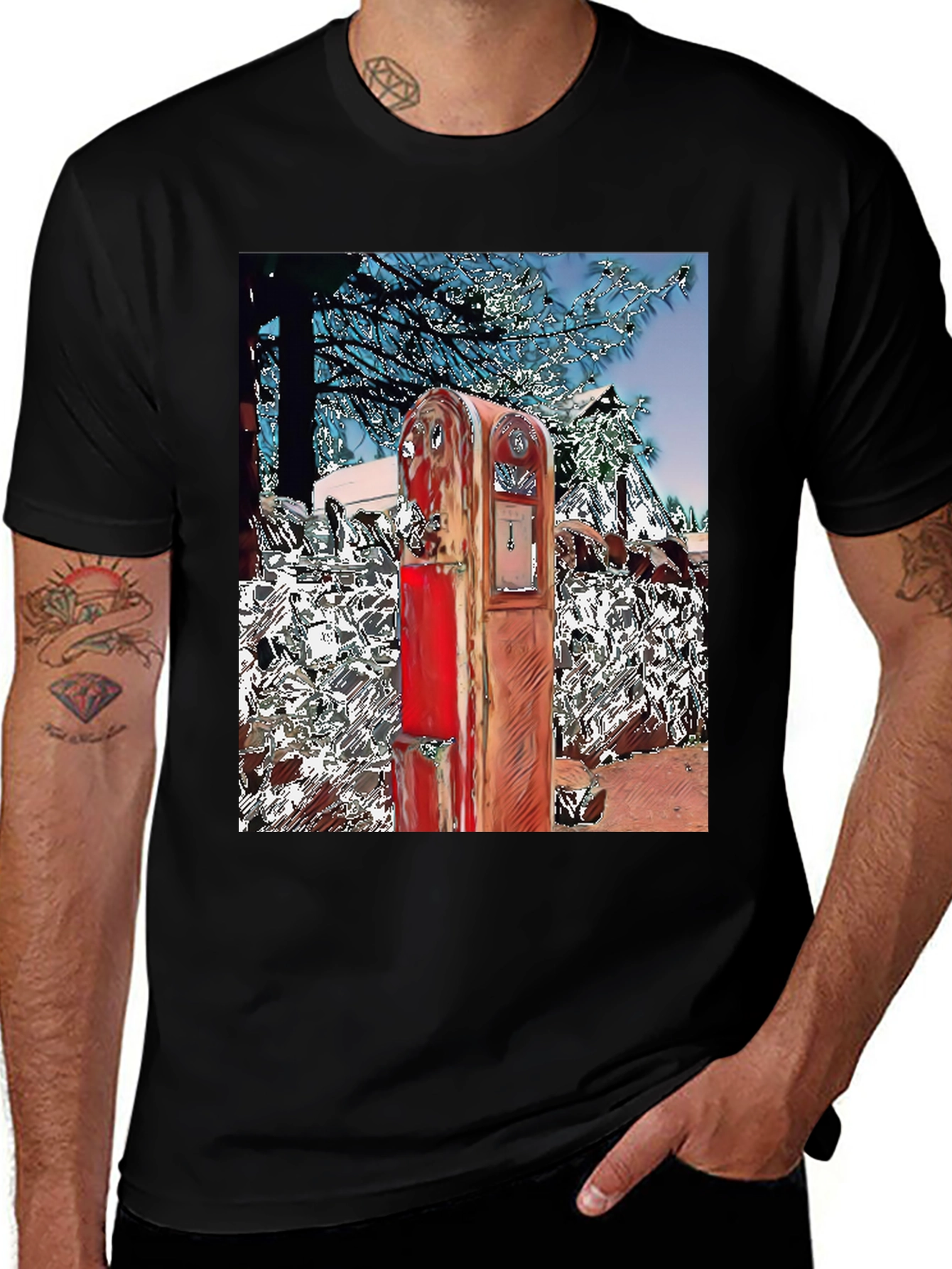 Variant 21 of Vintage Gas Pump Graphic Tee