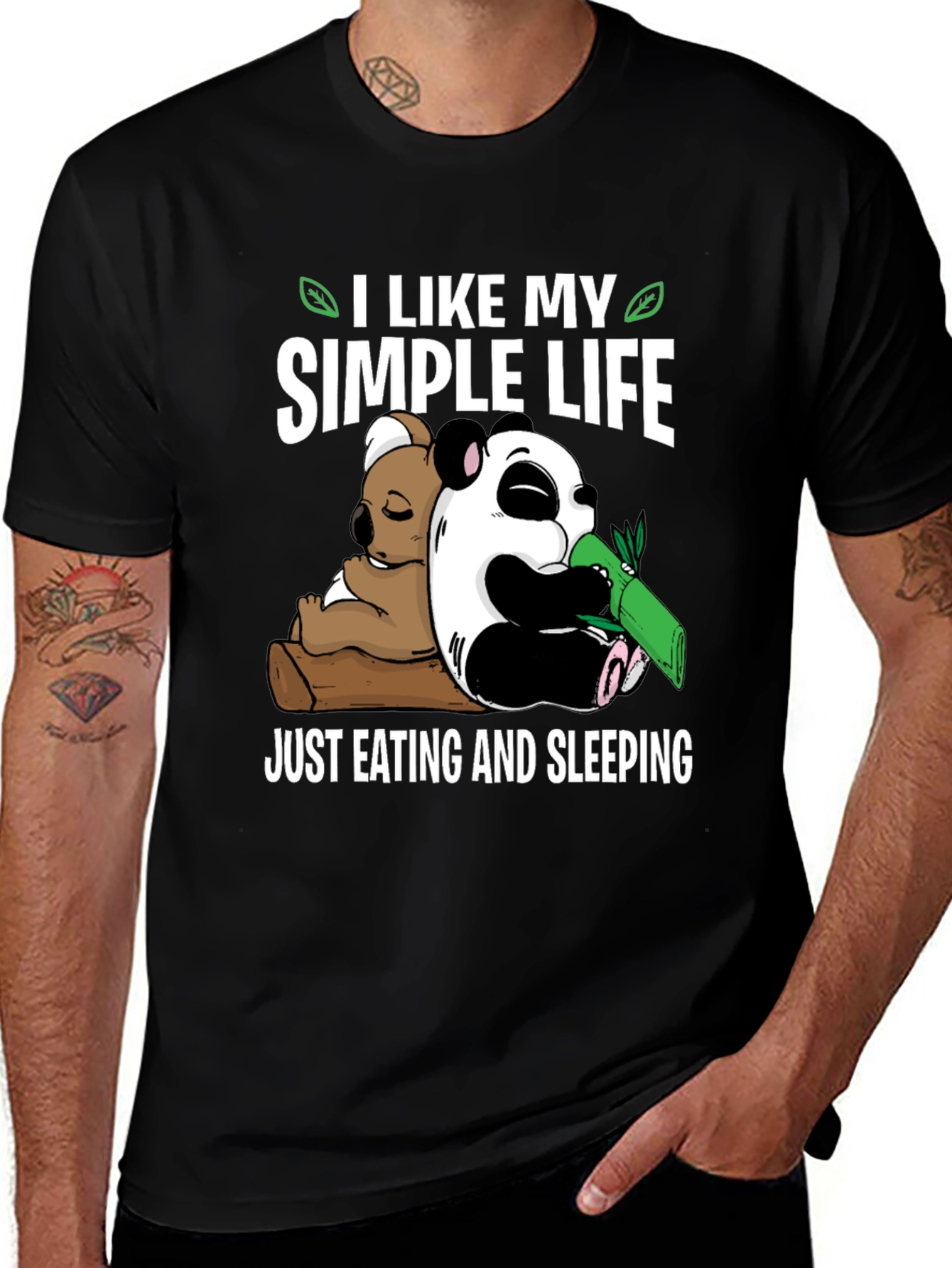 Variant 21 of Simple Life Panda Koala Graphic Tee