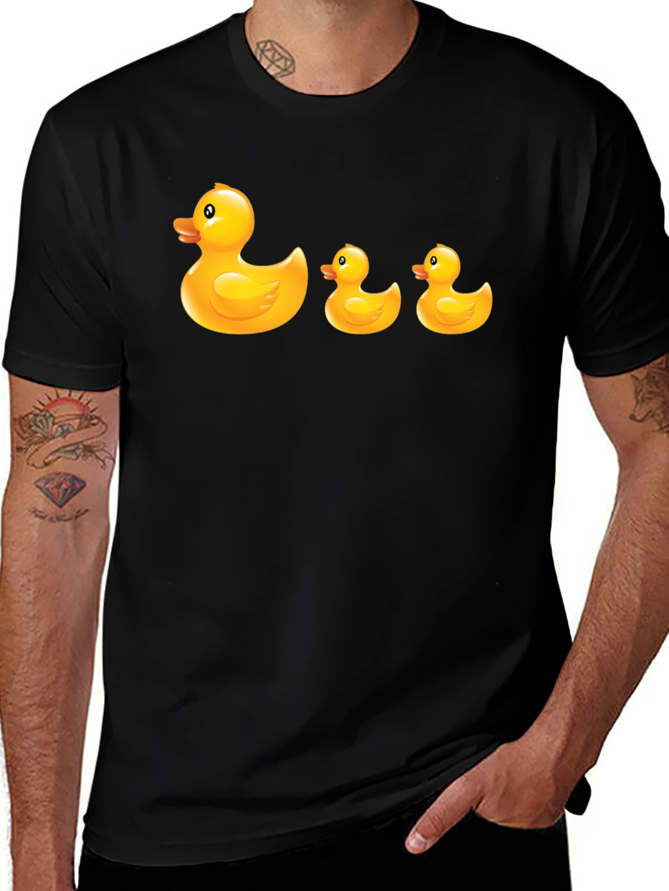 Black Rubber Duck T-Shirt - Quirky Black Cotton Tee main image