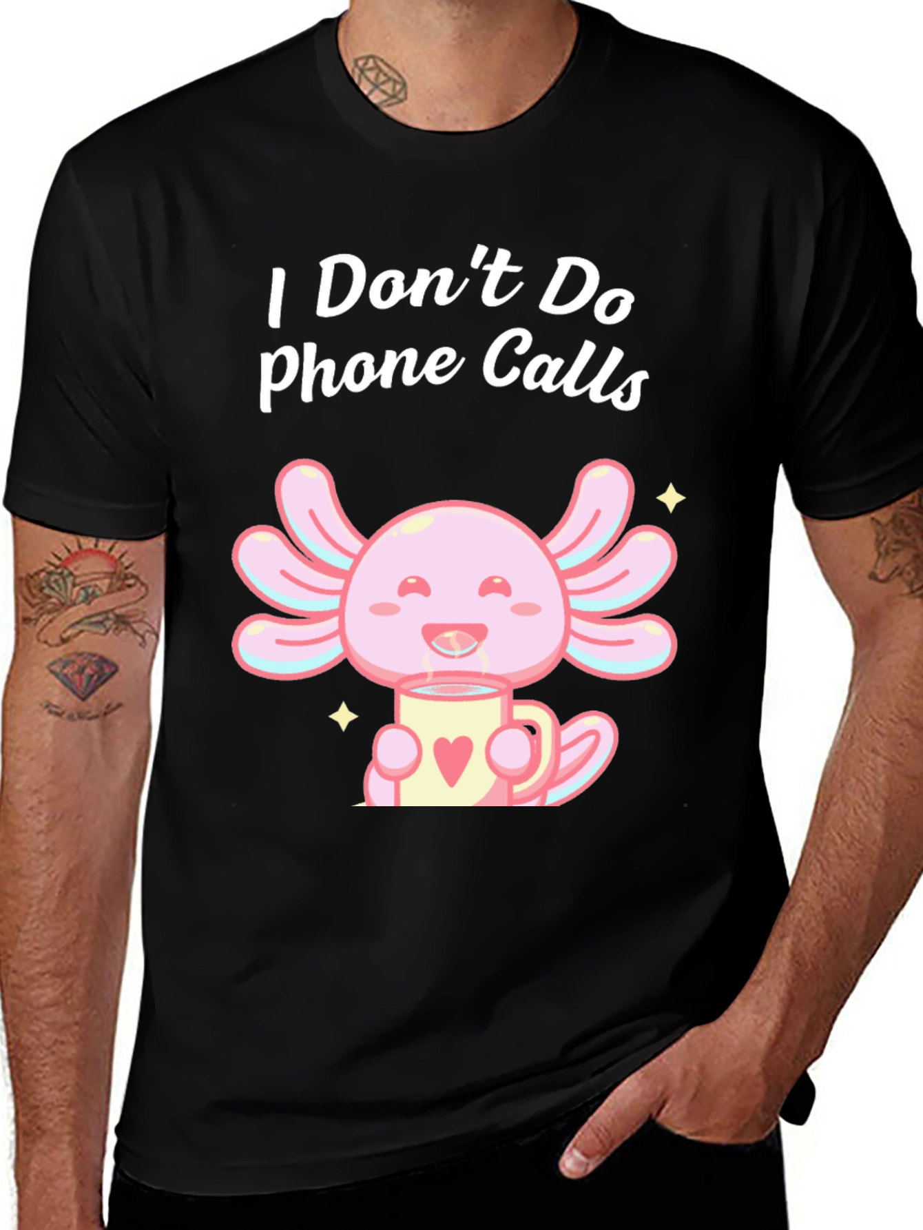 Variant 20 of I Don't Do Phone Calls Axolotl T-Shirt