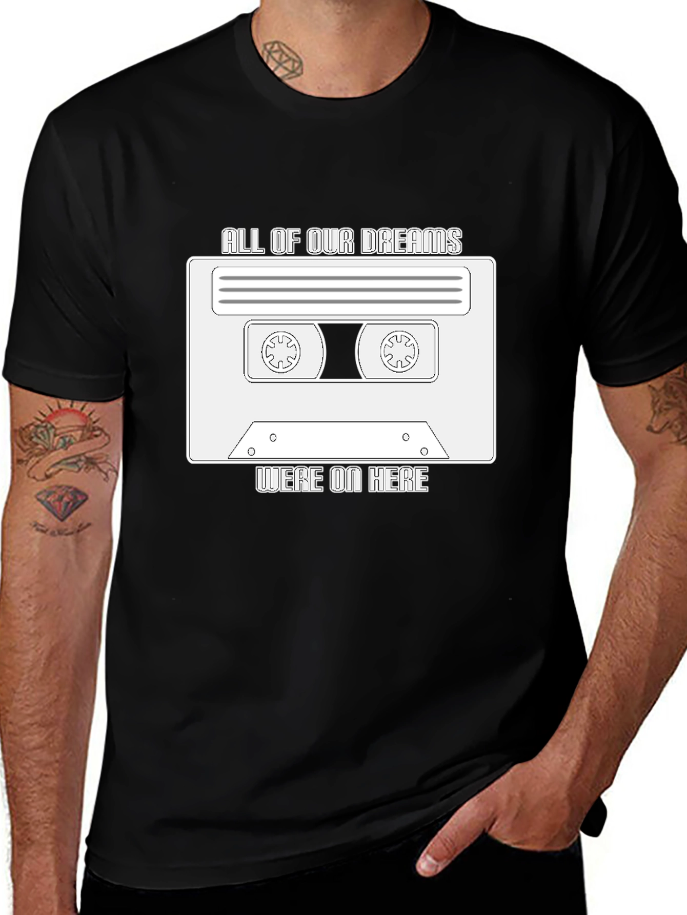 Variant 26 of Retro Cassette Tape T-Shirt - All Our Dreams Were On Here