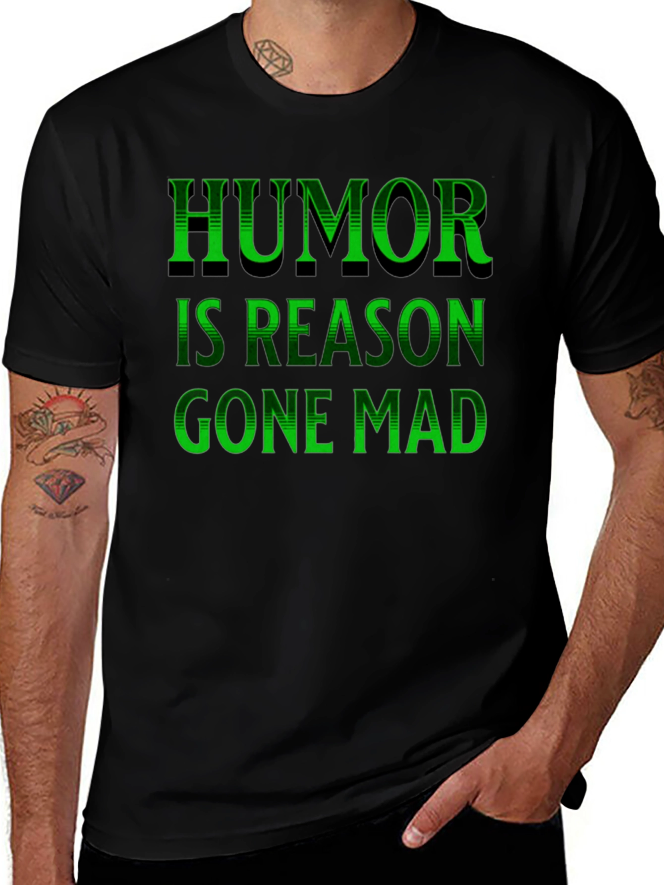 Variant 17 of Humor Is Reason Gone Mad Graphic Tee - Black