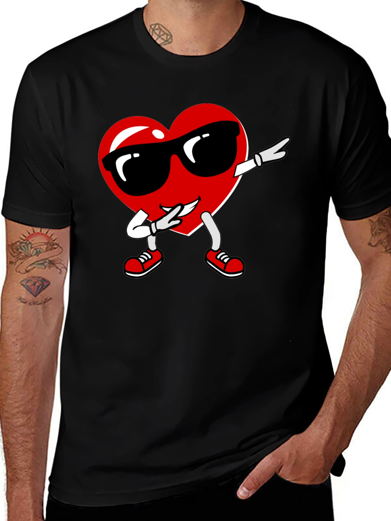 Variant 27 of Dabbing Heart Graphic T-Shirt