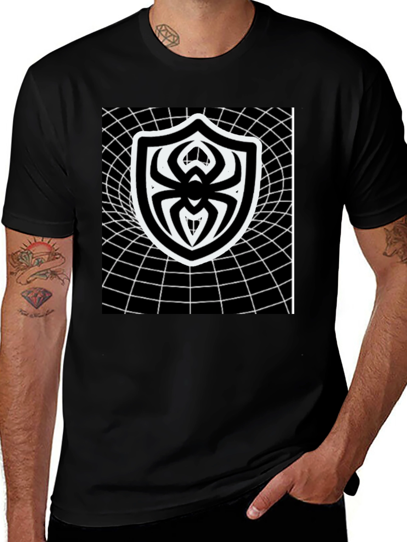 Variant 4 of Spider Shield Black T-Shirt