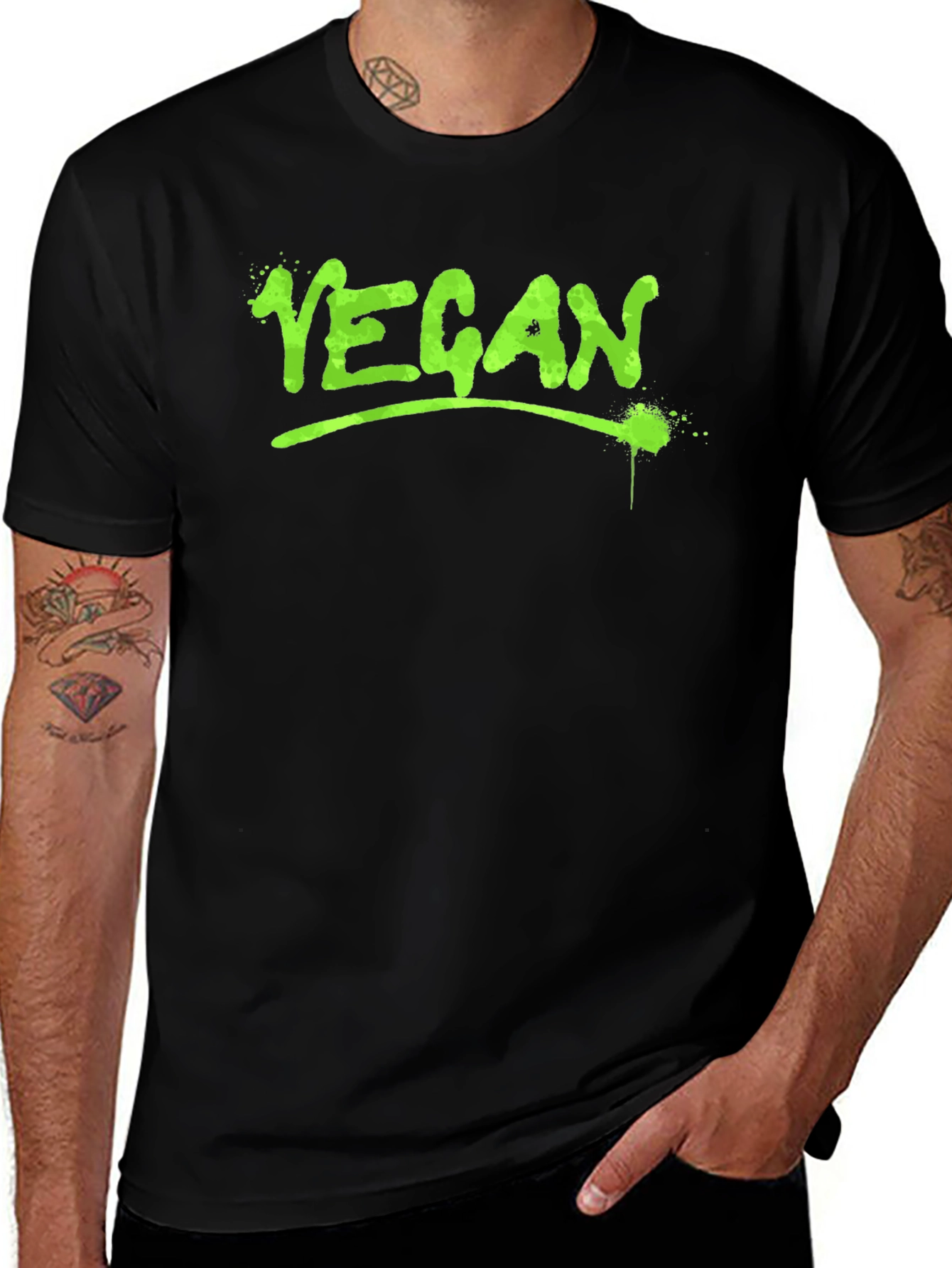 Variant 26 of Vegan T-Shirt - Spray Paint Style Design