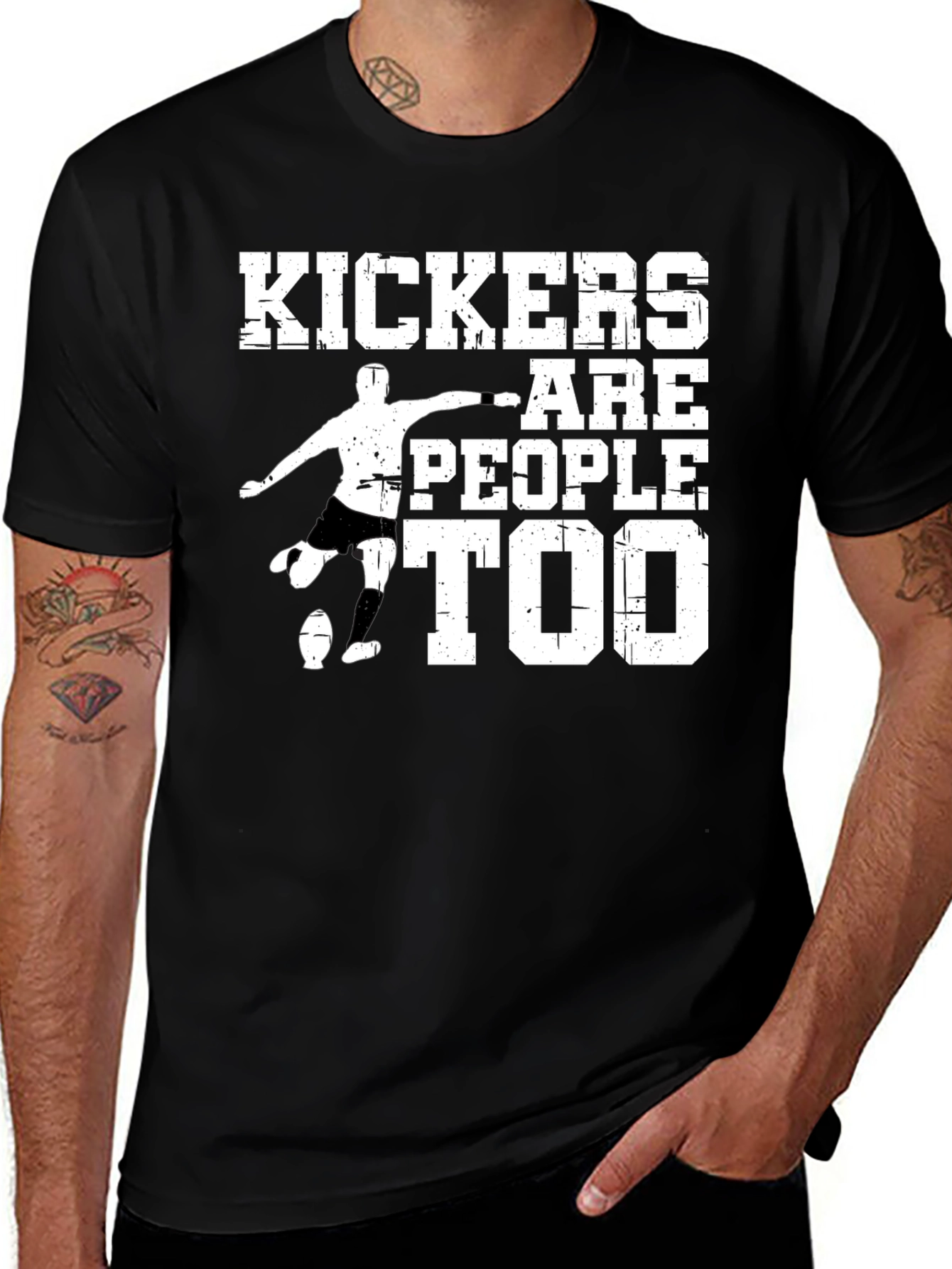 Variant 22 of Kickers Are People Too Black T-Shirt