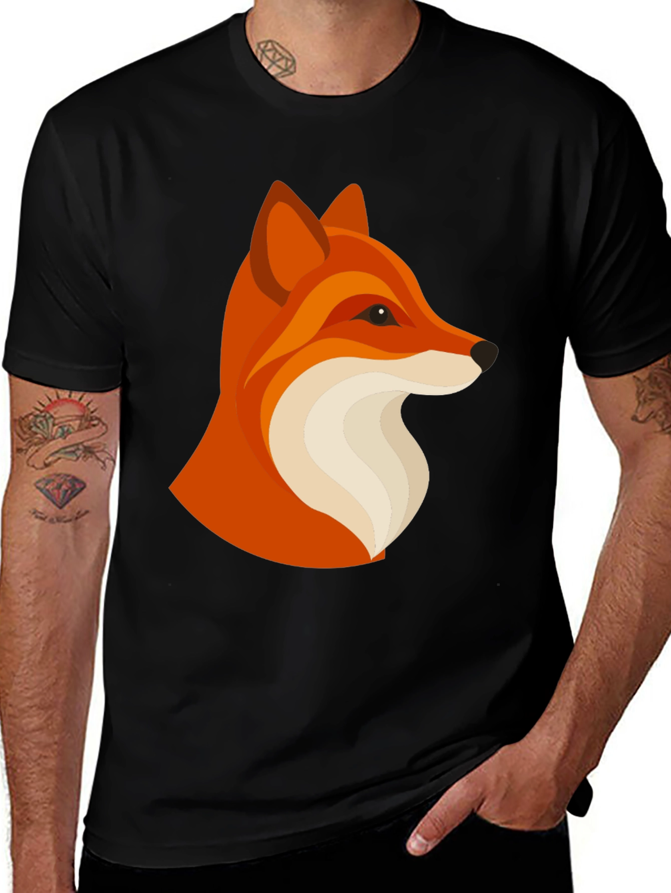 Fox Graphic Black T-Shirt - Modern Style