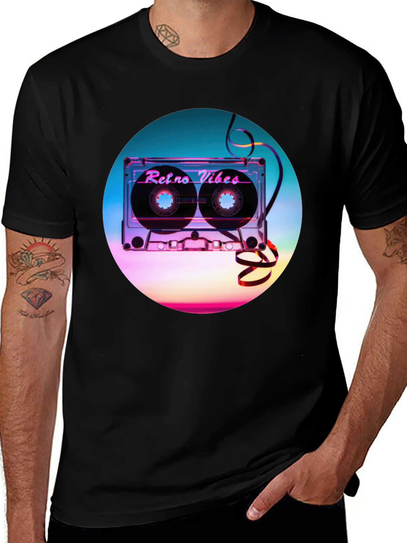 Variant 28 of Retro Vibes Graphic T-Shirt - Cassette Design