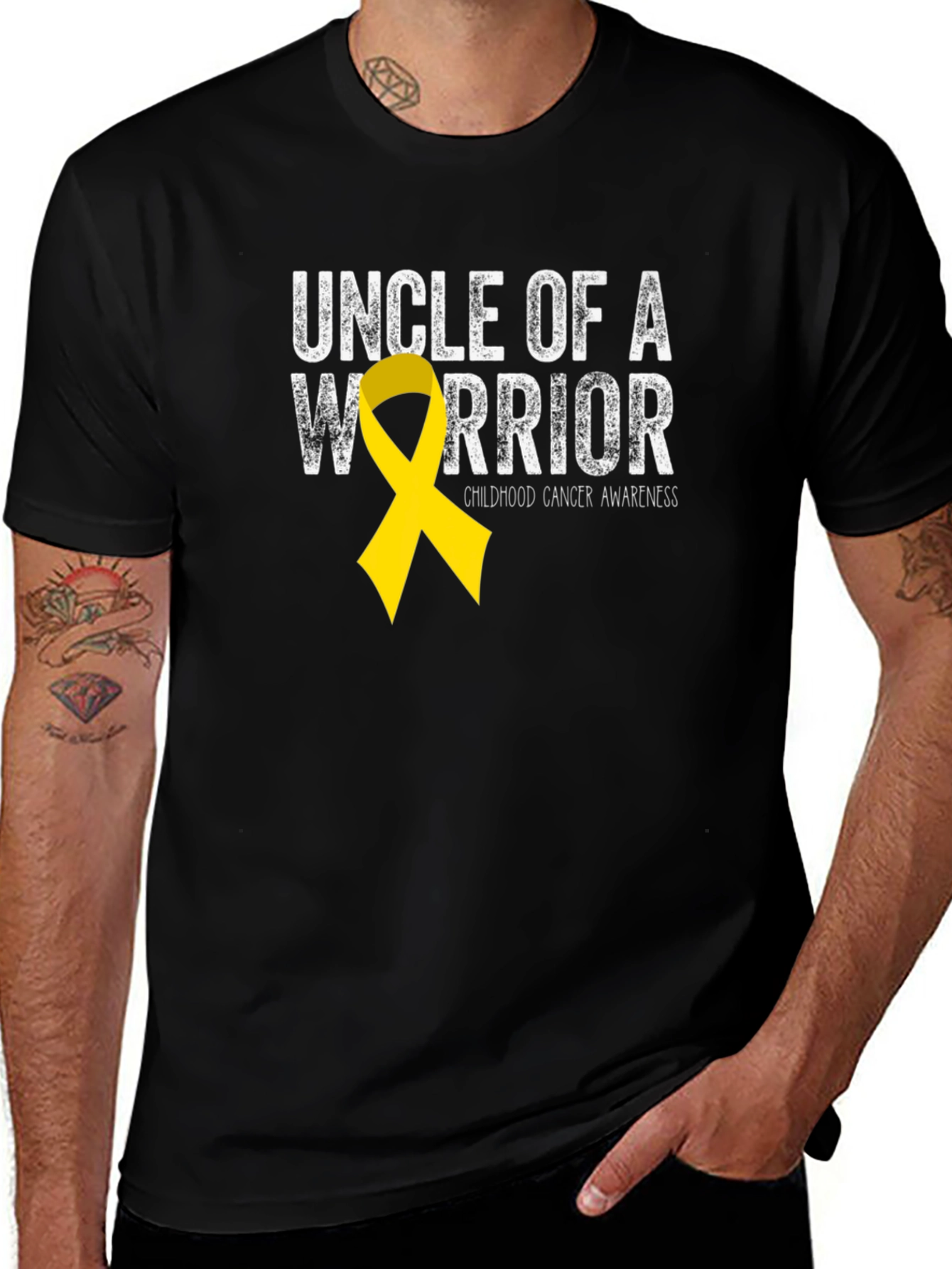 Variant 20 of Uncle of a Warrior Childhood Cancer Awareness T-Shirt