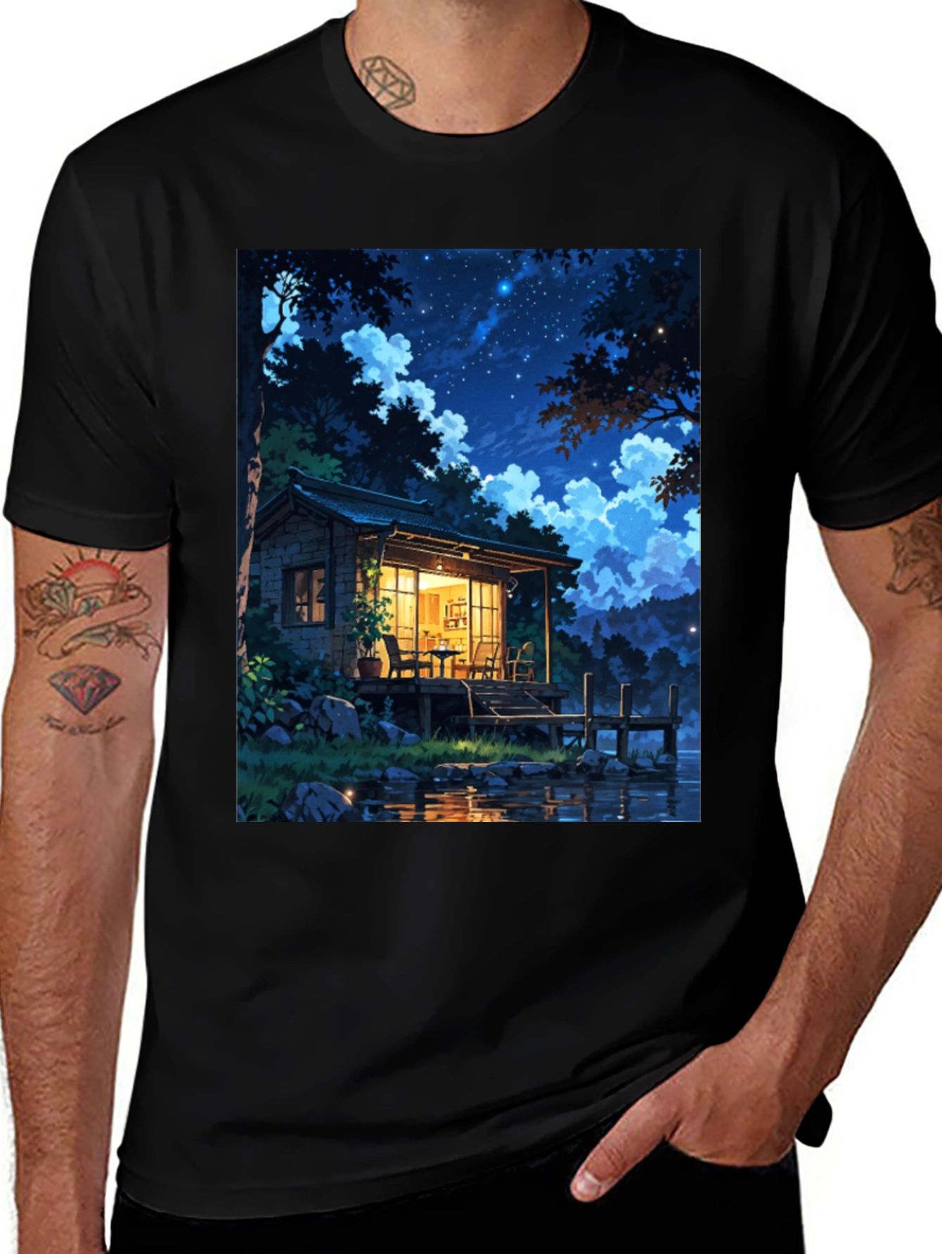 Variant 16 of Cabin at Night T-Shirt