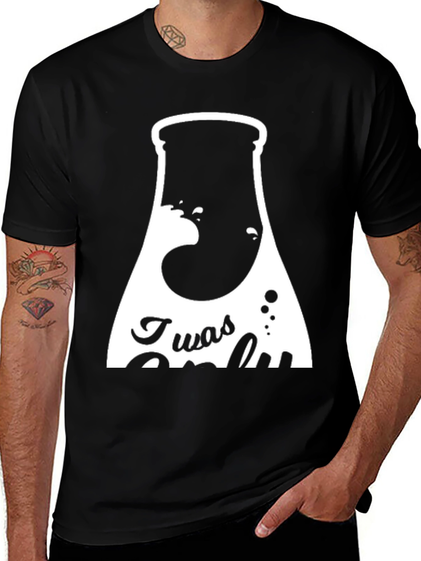 Variant 13 of Twas Only T-Shirt - Black Graphic Tee