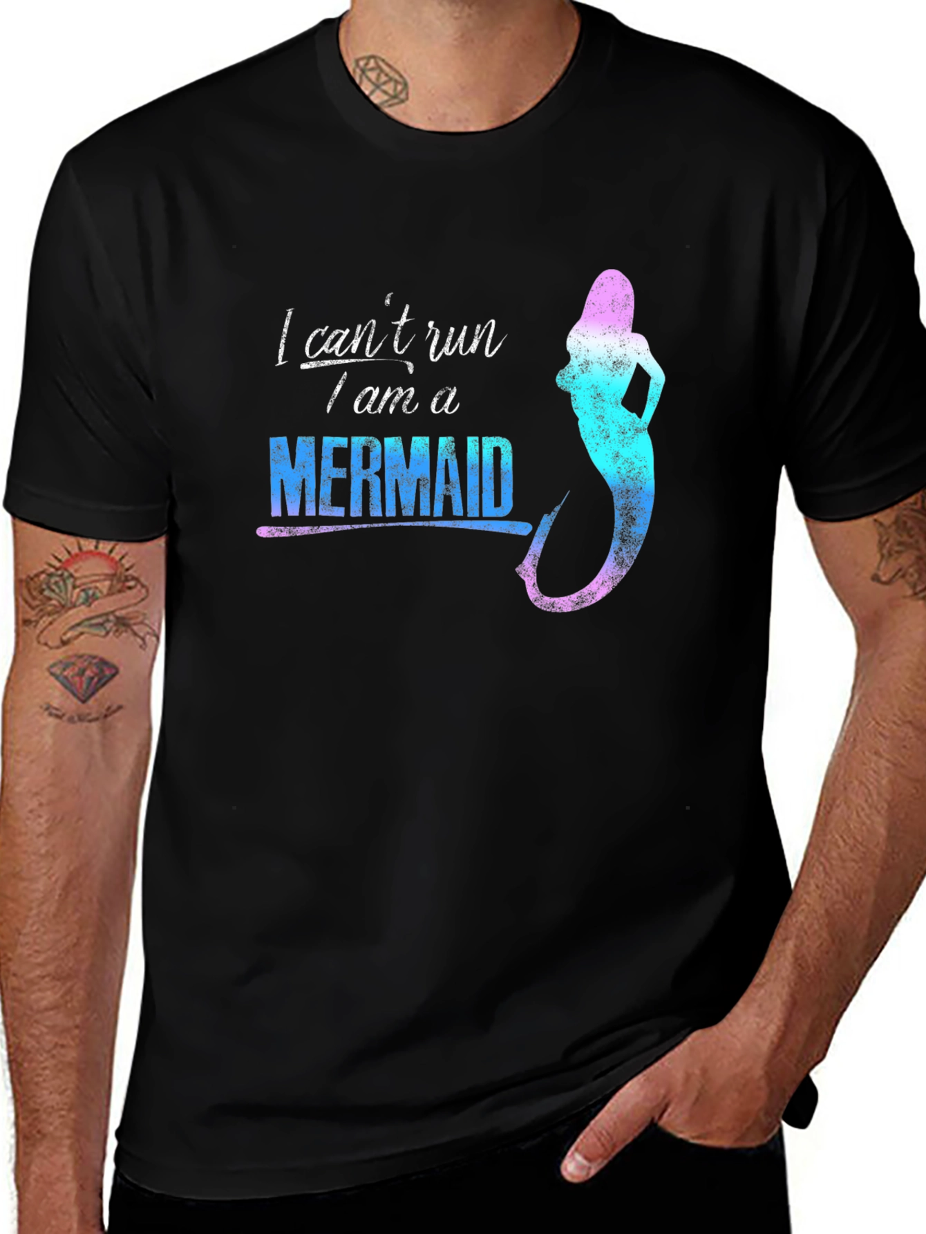 Variant 5 of Mermaid Graphic Tee - "I Can't Run" Novelty T-Shirt