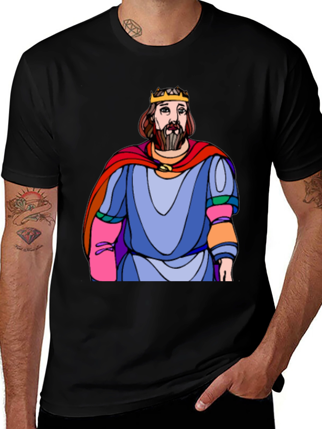 Variant 28 of King Cartoon Graphic Black T-Shirt