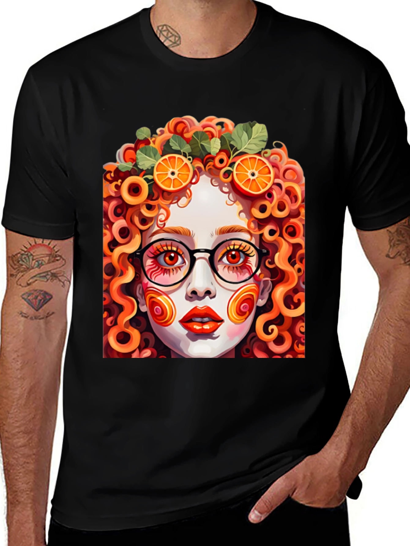 Variant 11 of Whimsical Orange Girl Graphic Tee