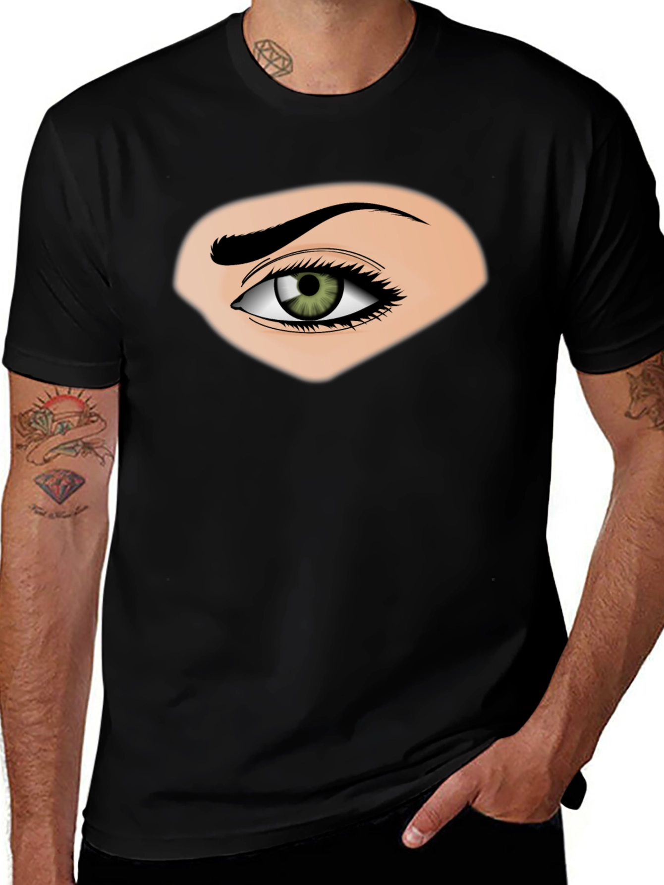 Variant 28 of Eye See You Graphic Black T-Shirt