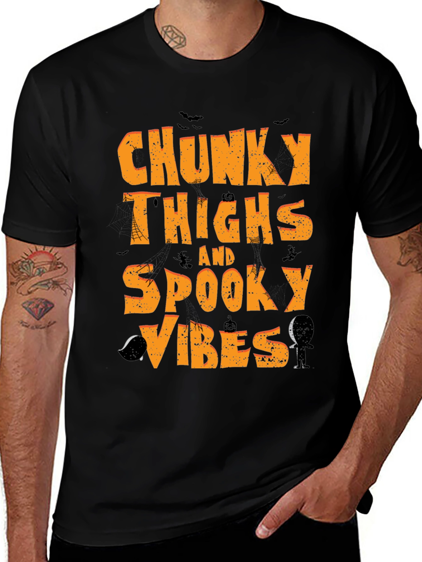 Variant 13 of Chunky Thighs Spooky Vibes Halloween T-Shirt