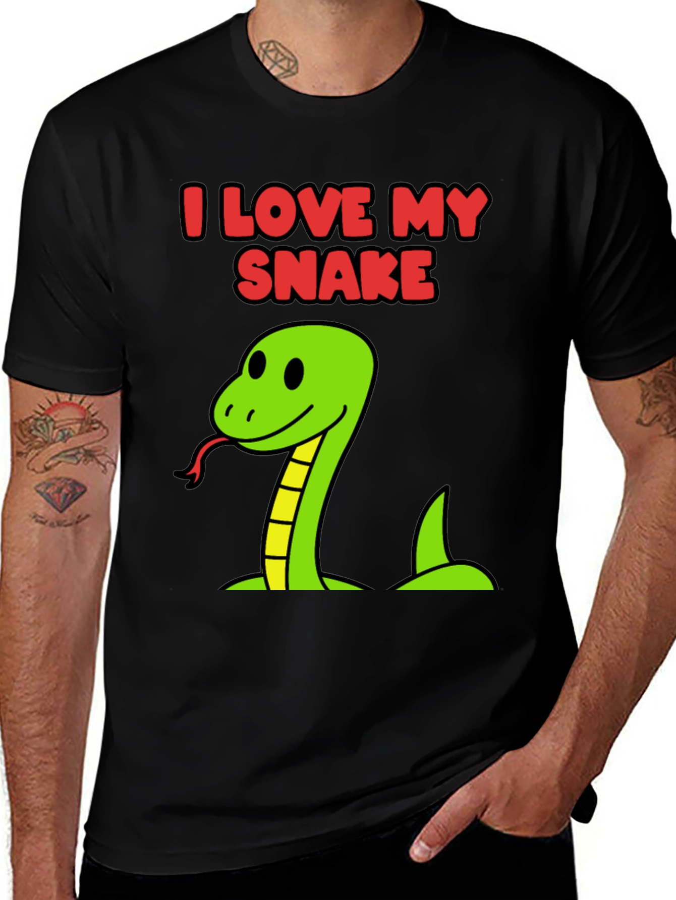 Variant 2 of I Love My Snake T-Shirt - Novelty Pet Reptile Tee