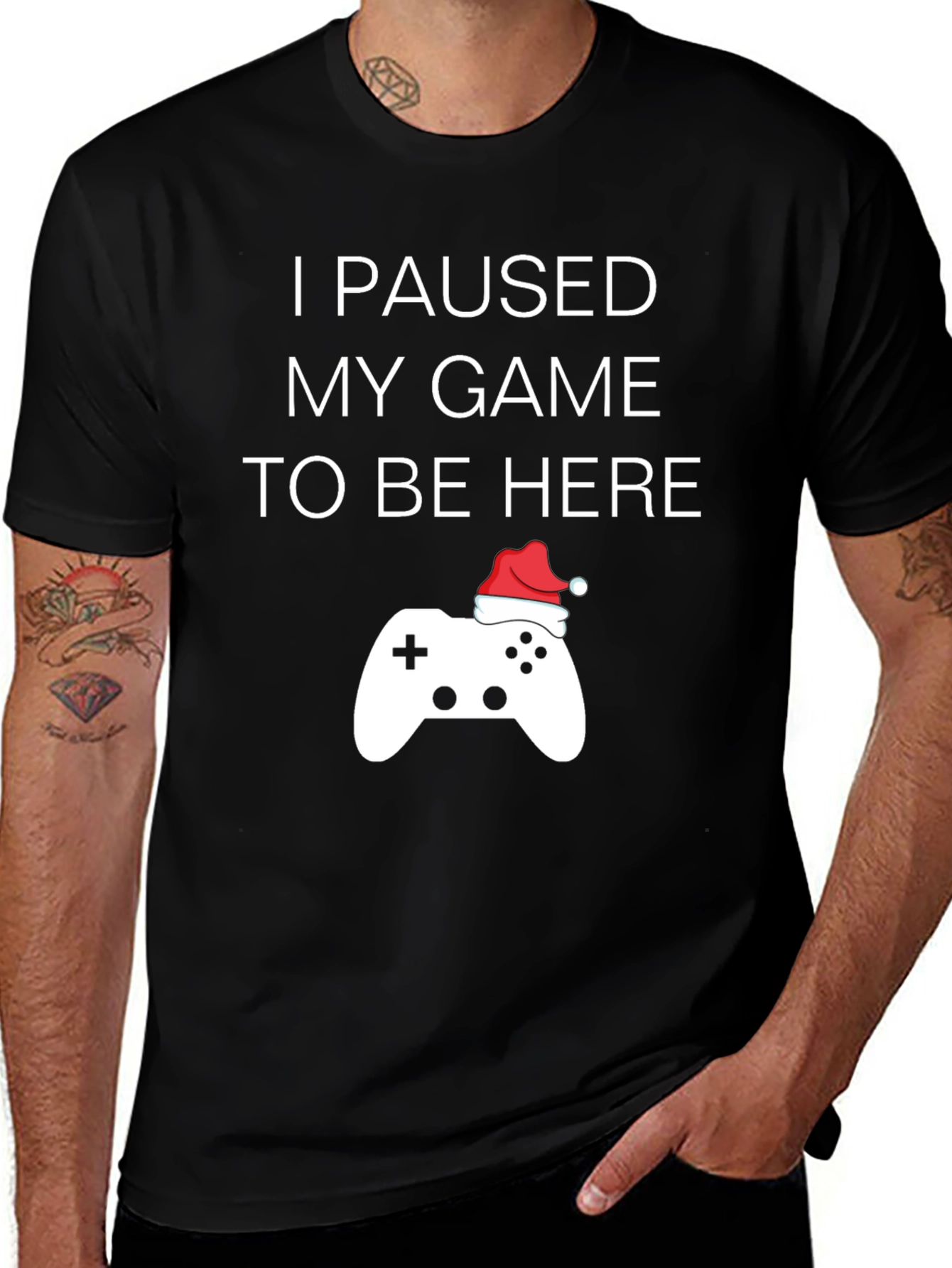 Gamer Christmas T-Shirt - I Paused My Game