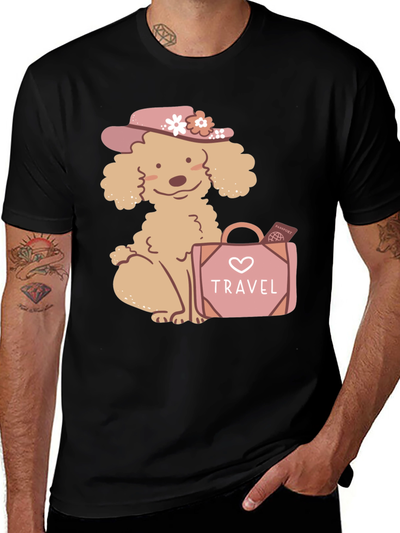 Variant 26 of Cute Poodle Travel T-Shirt - Dog Lover Apparel