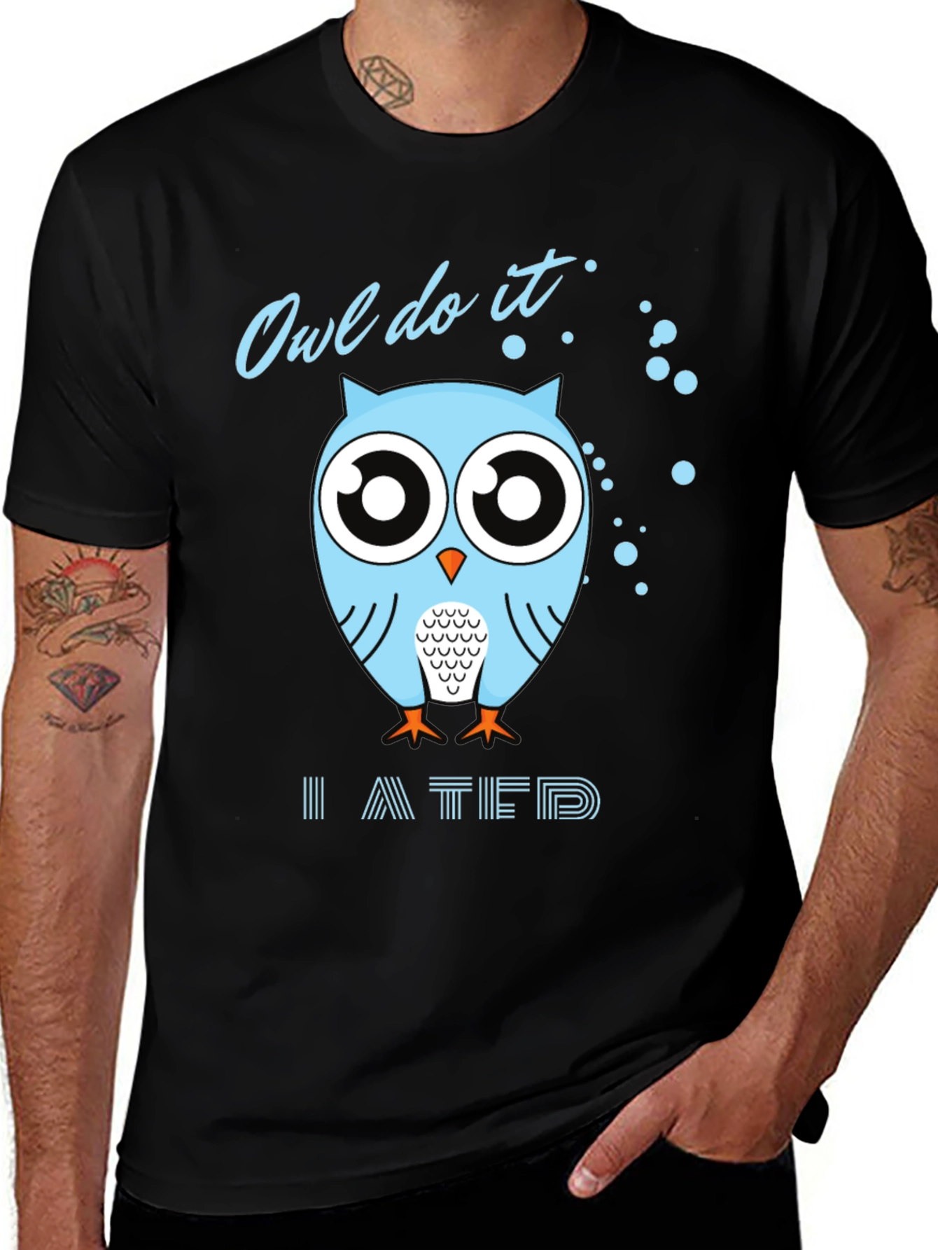 Variant 30 of Owl Do It T-Shirt Cute Graphic Tee Black