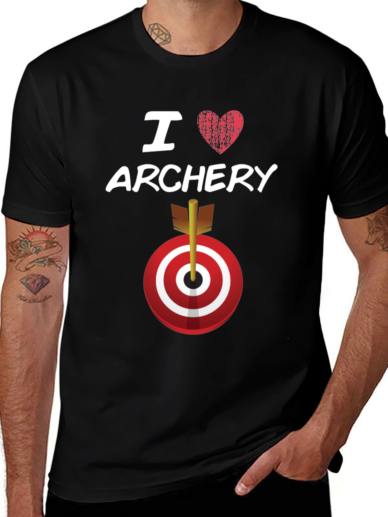 Variant 14 of I Love Archery T-Shirt Target Arrow Graphic Tee
