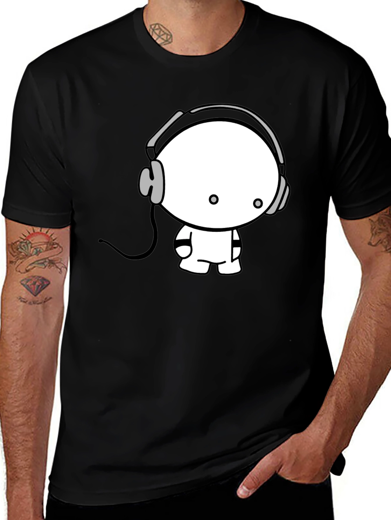 Variant 15 of Cartoon Character Black T-Shirt