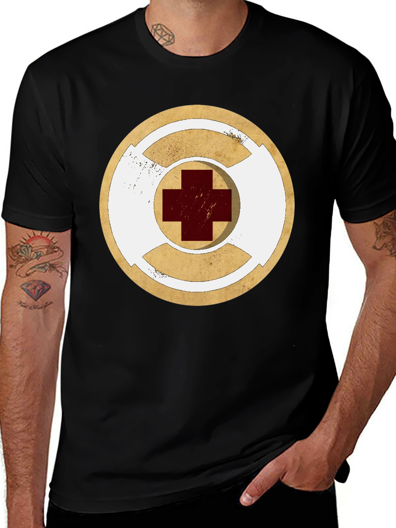 Variant 5 of Vintage Medic Logo T-Shirt - Black