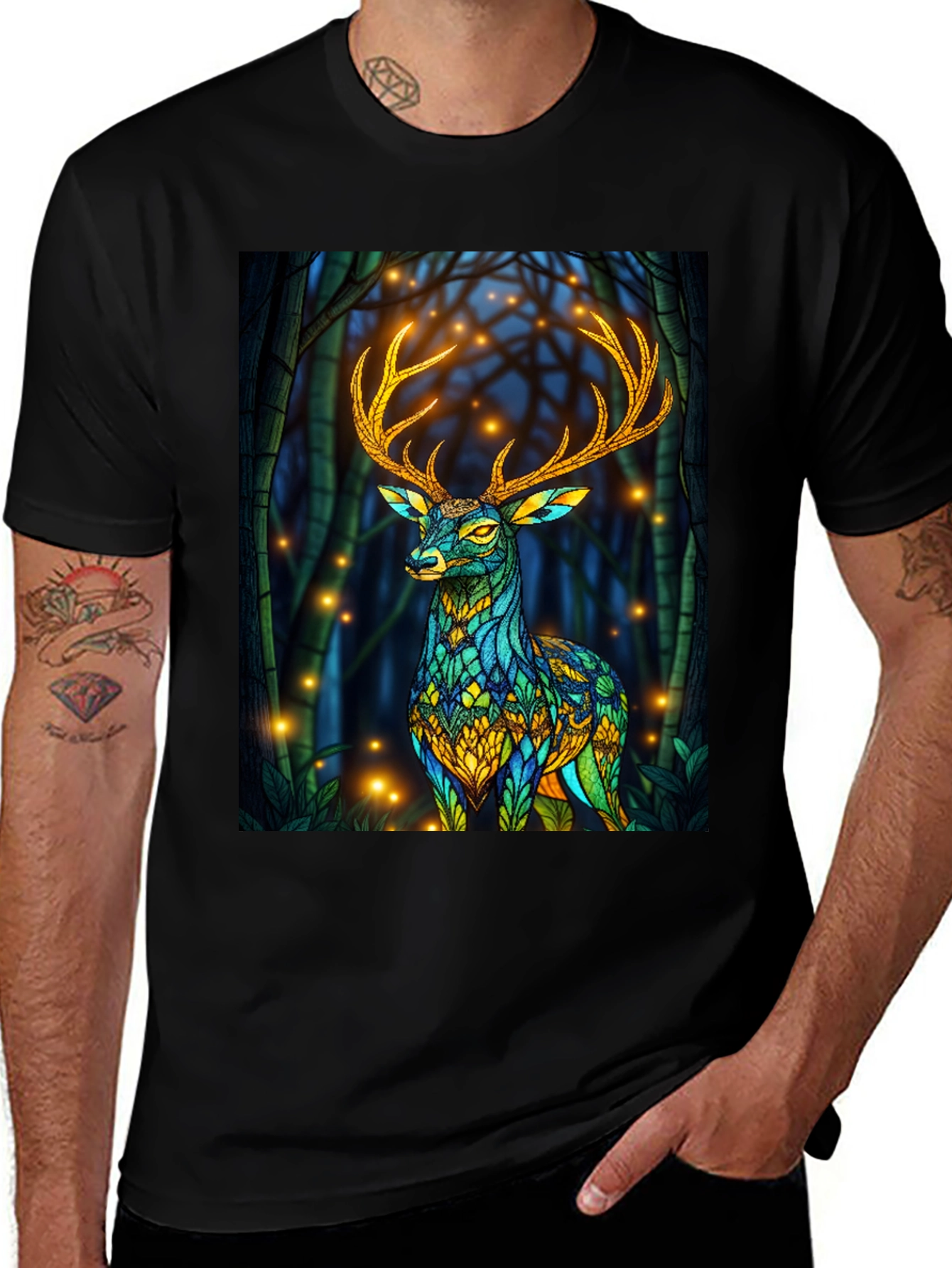 Variant 11 of Mystic Deer Graphic Tee - Nature Inspired Design