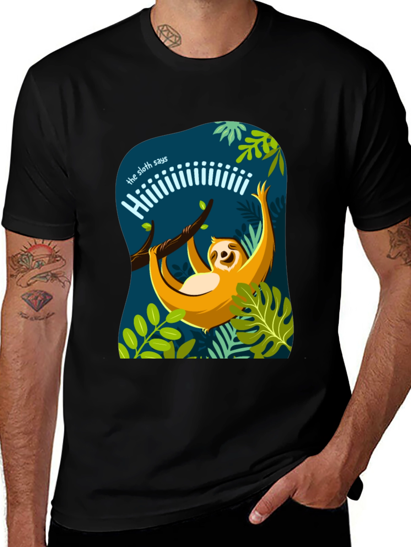 Variant 5 of Sloth Says Hi T-Shirt - Funny Animal Tee