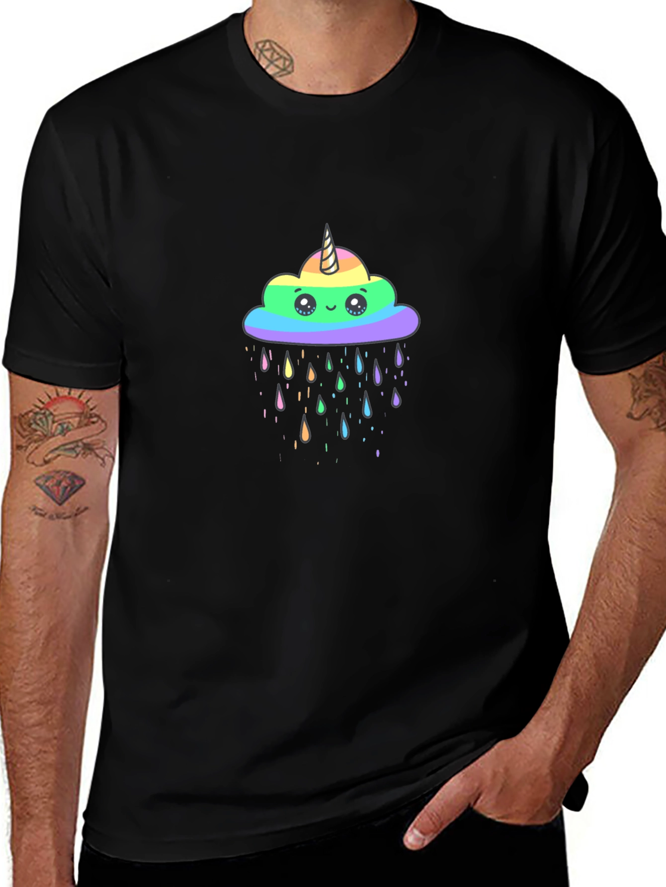 Variant 18 of Rainbow Unicorn Cloud T-Shirt - Fun & Unique