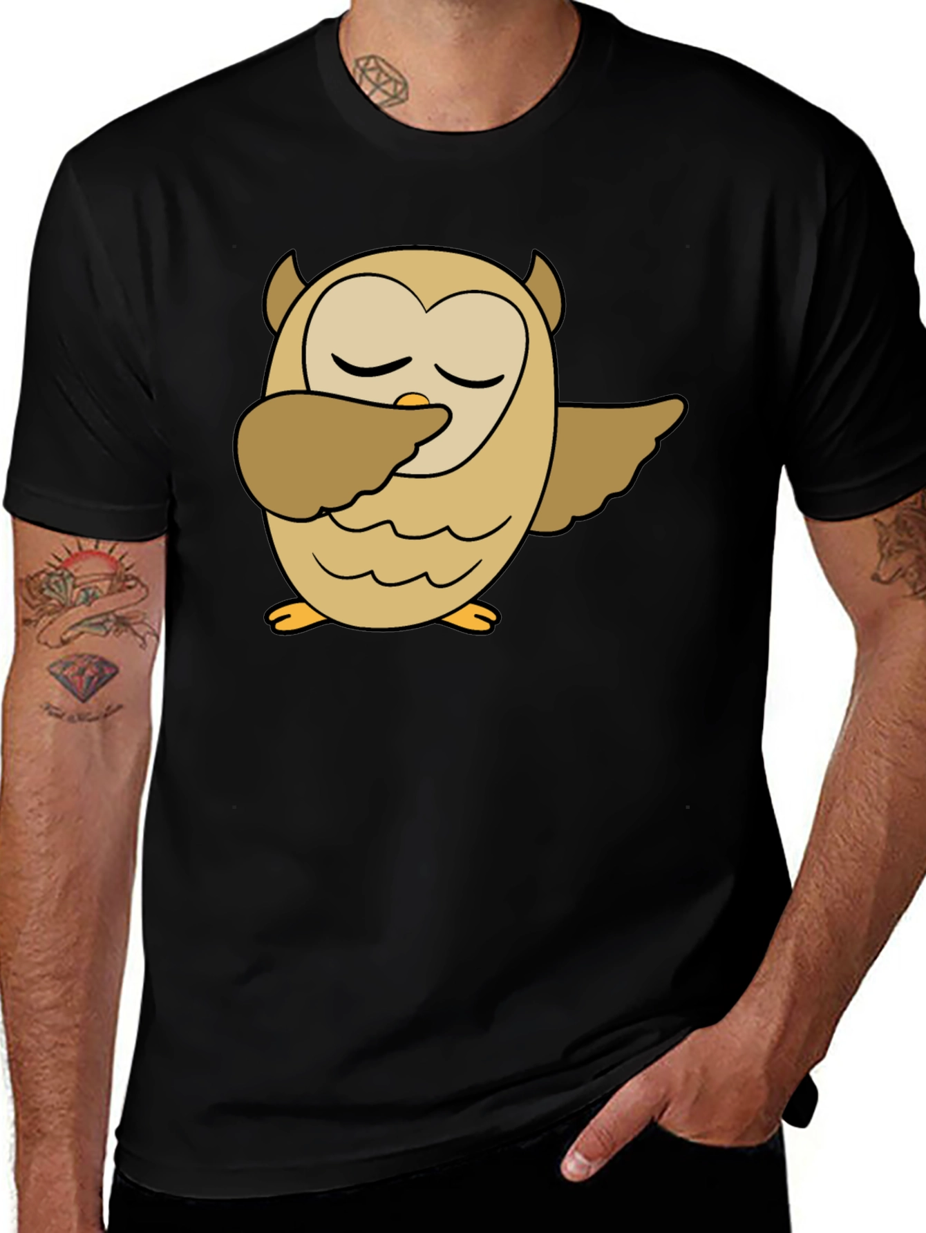 Variant 11 of Owl Dab Black T-Shirt