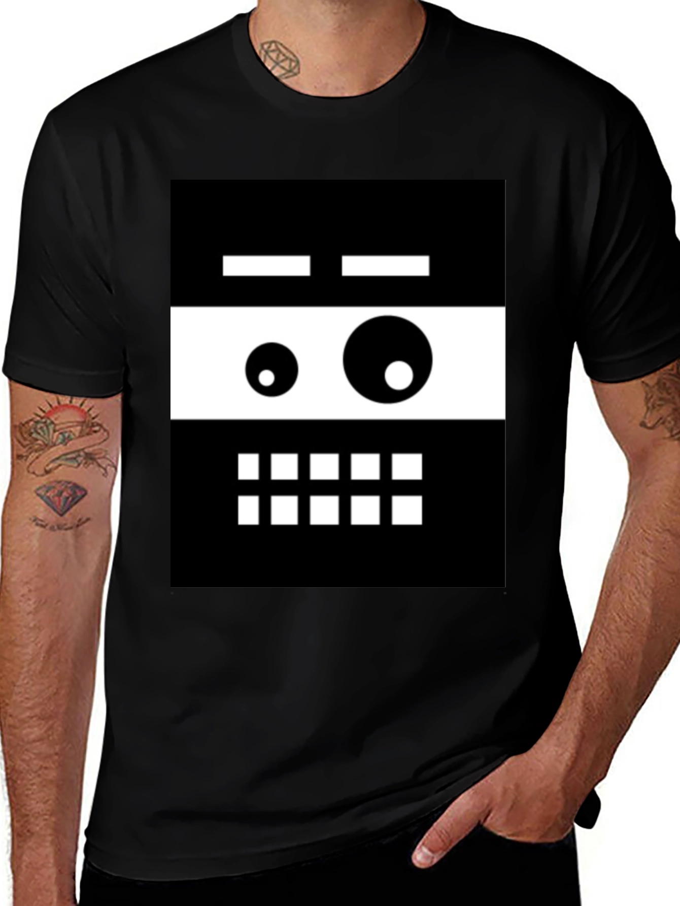Variant 23 of Abstract Robot Face Graphic T-Shirt