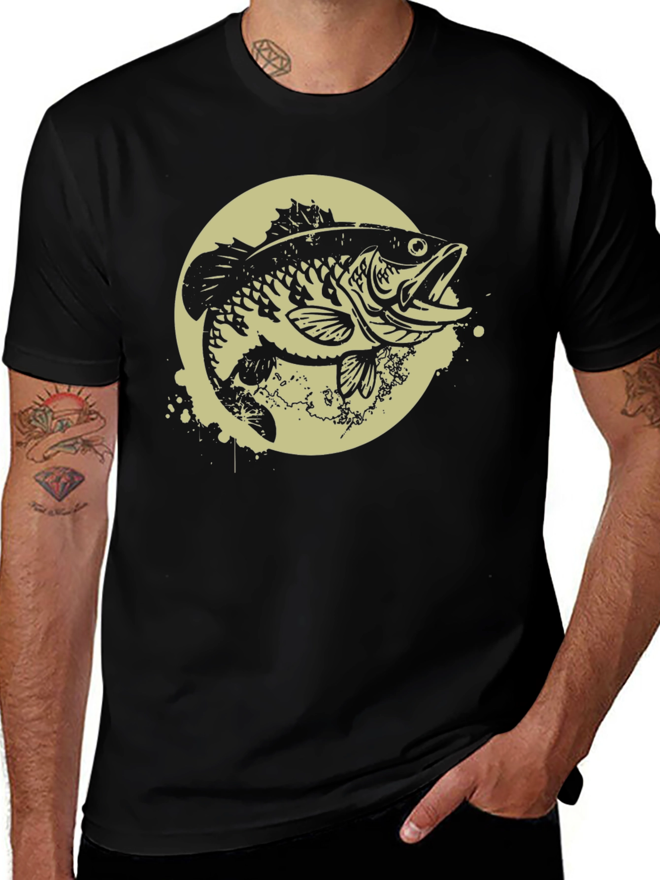 Variant 17 of Bass Fish Graphic T-Shirt - Angler Tee