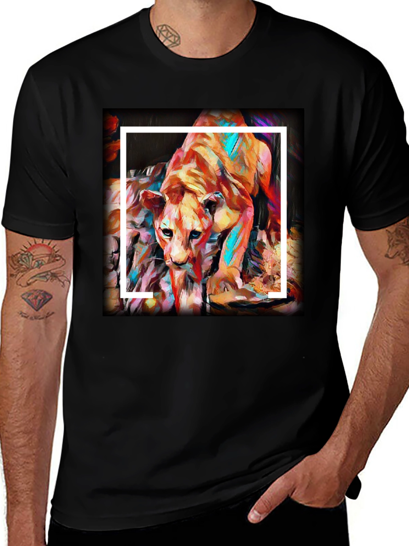 Variant 26 of Lion Art Graphic T-Shirt - Soft Cotton Tee