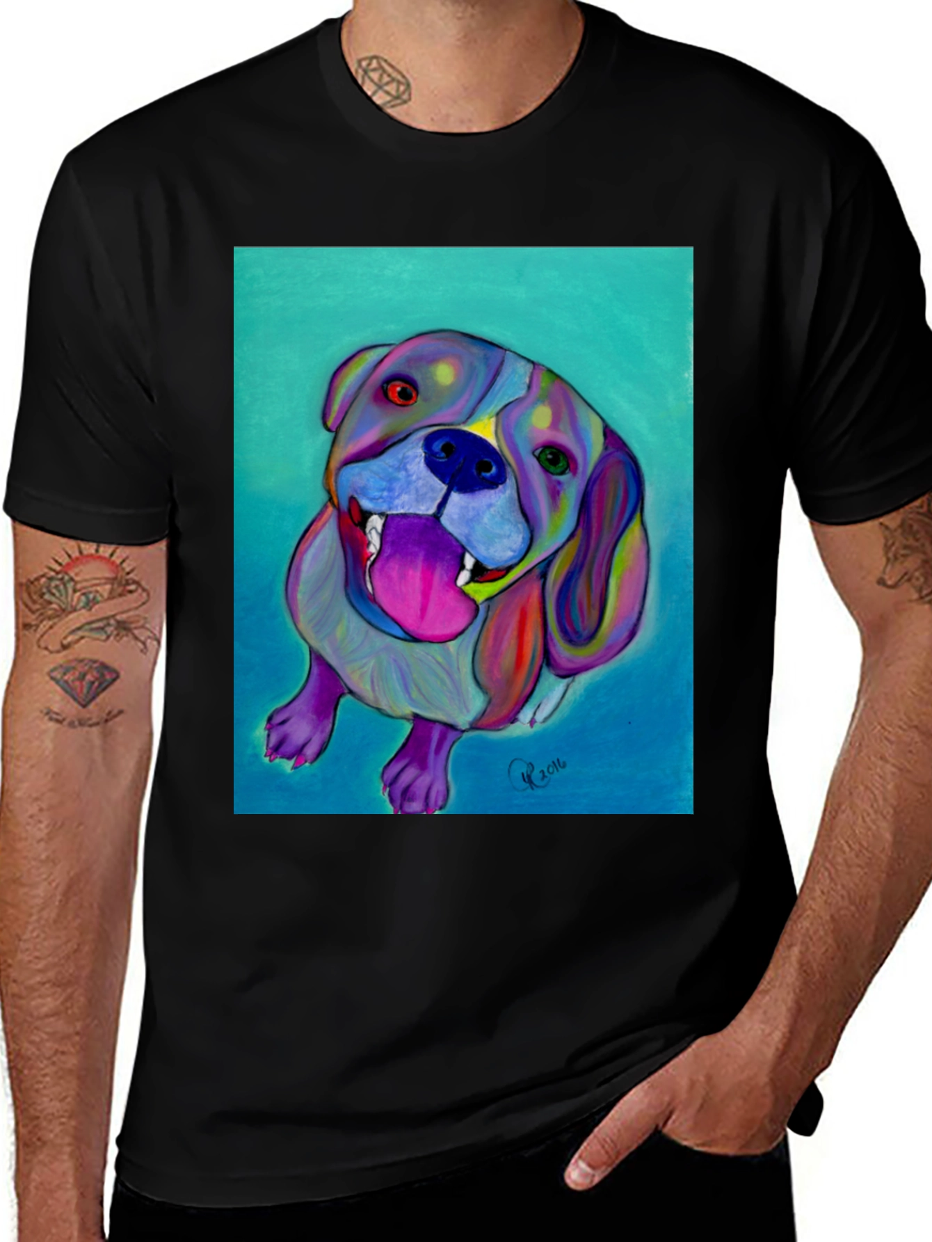 Variant 5 of Colorful Dog Art T-Shirt - Unique Pet Lover Tee