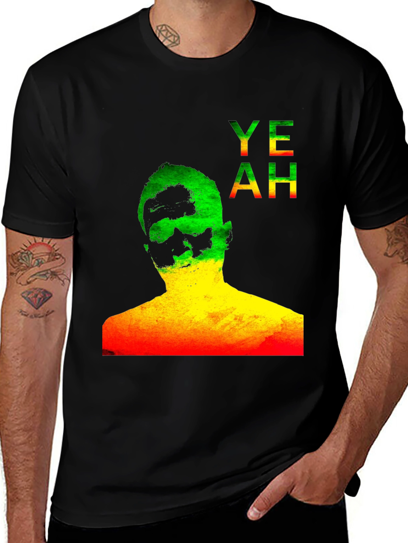 Variant 7 of Rasta "YEAH" Graphic Print T-Shirt