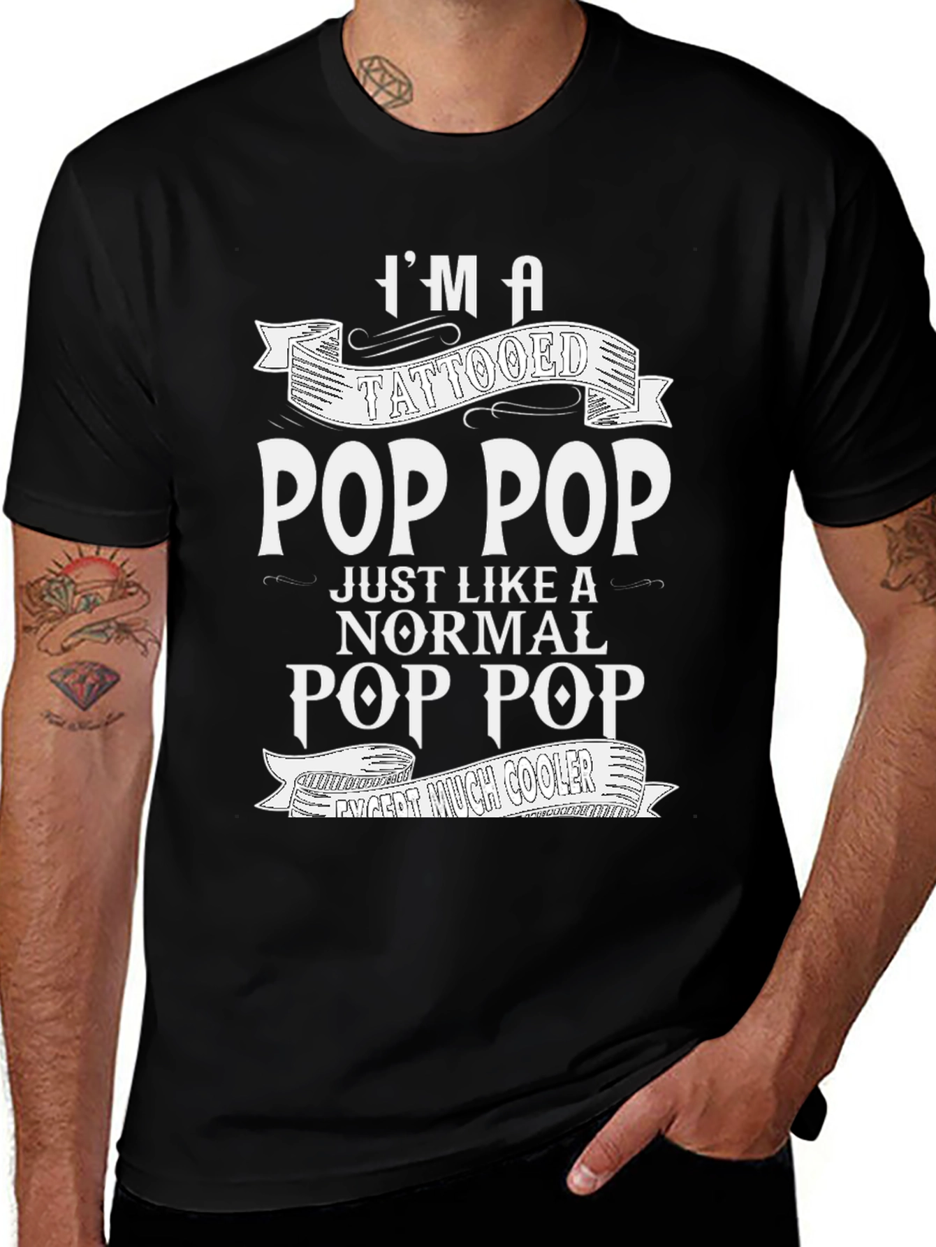 Tattooed Pop Pop T-Shirt - Cool Grandpa Tee