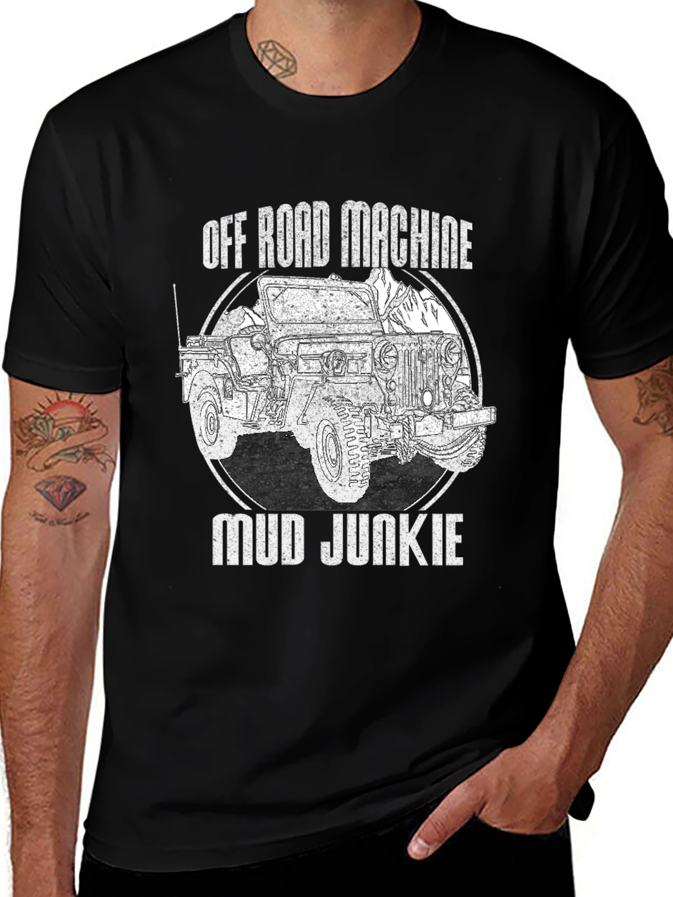 Black Off Road Machine Mud Junkie Black T-Shirt main image