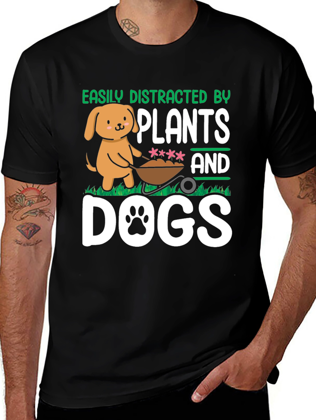 Variant 6 of Easily Distracted by Plants and Dogs T-Shirt