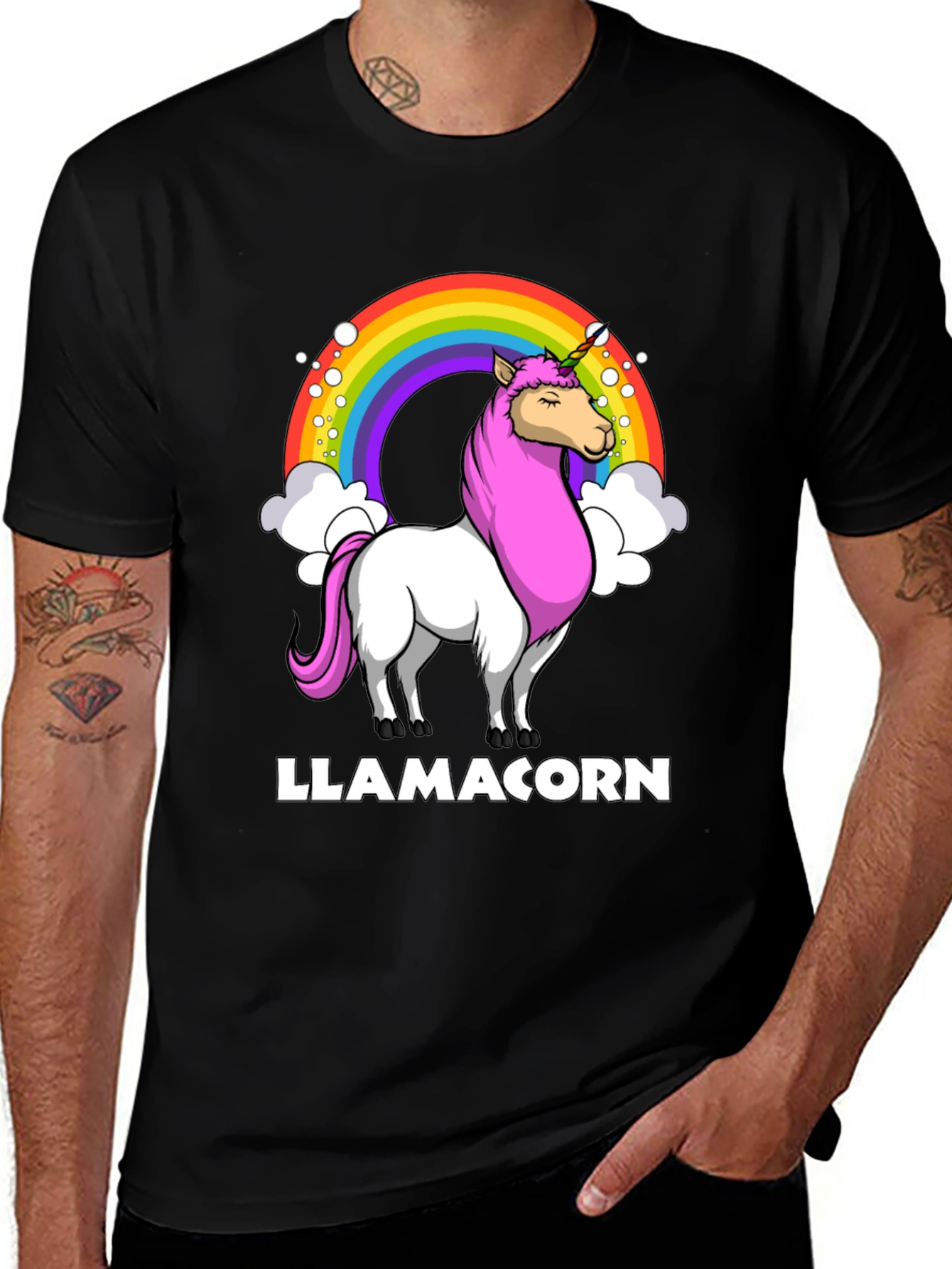 Variant 28 of Llamacorn T-Shirt - Rainbow Unicorn Llama Tee