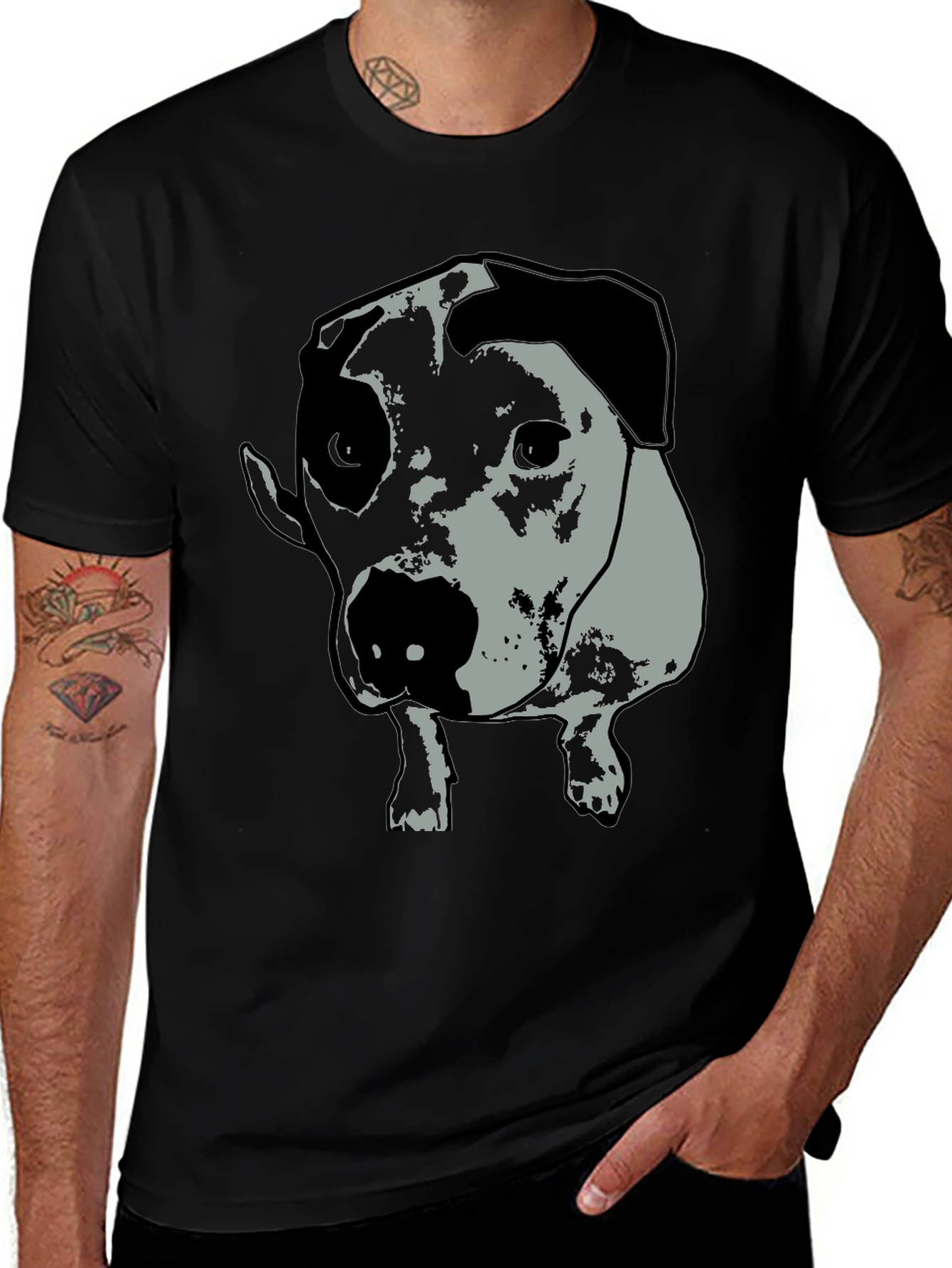 Variant 29 of Dog Graphic Tee - Unisex Black T-Shirt