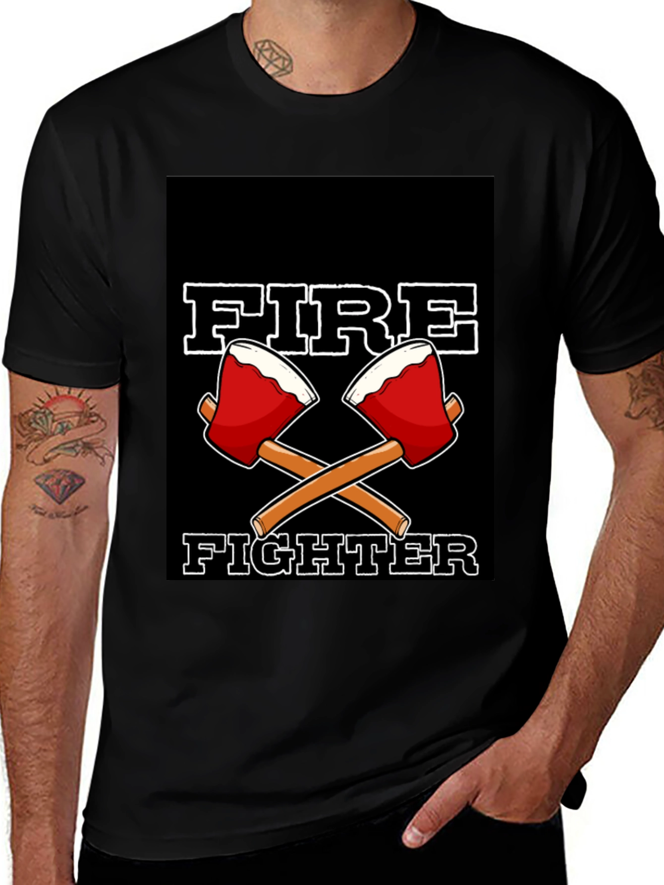 Variant 23 of Firefighter Axe T-Shirt - Bold Graphic Tee