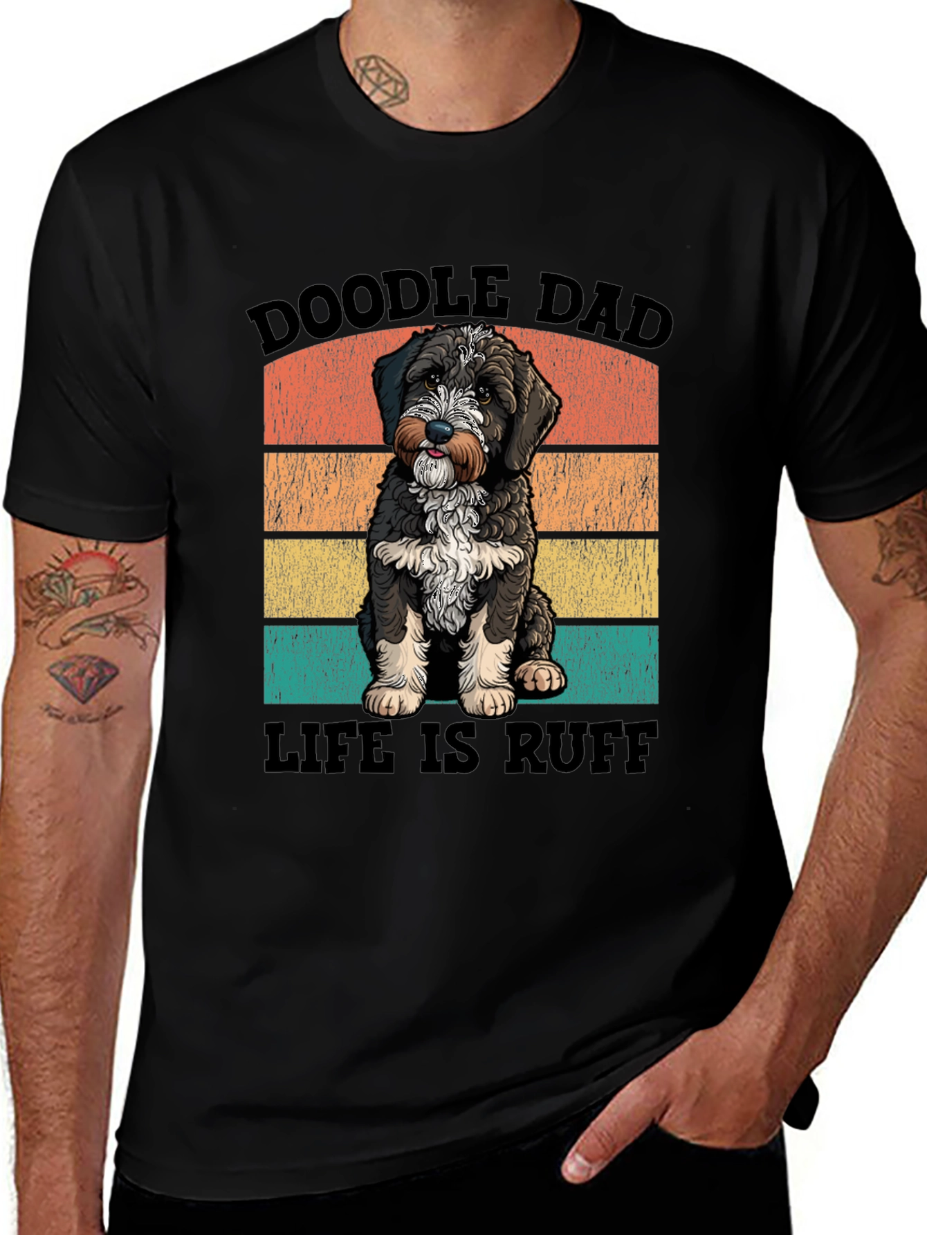 Variant 10 of Doodle Dad Life is Ruff Graphic T-Shirt