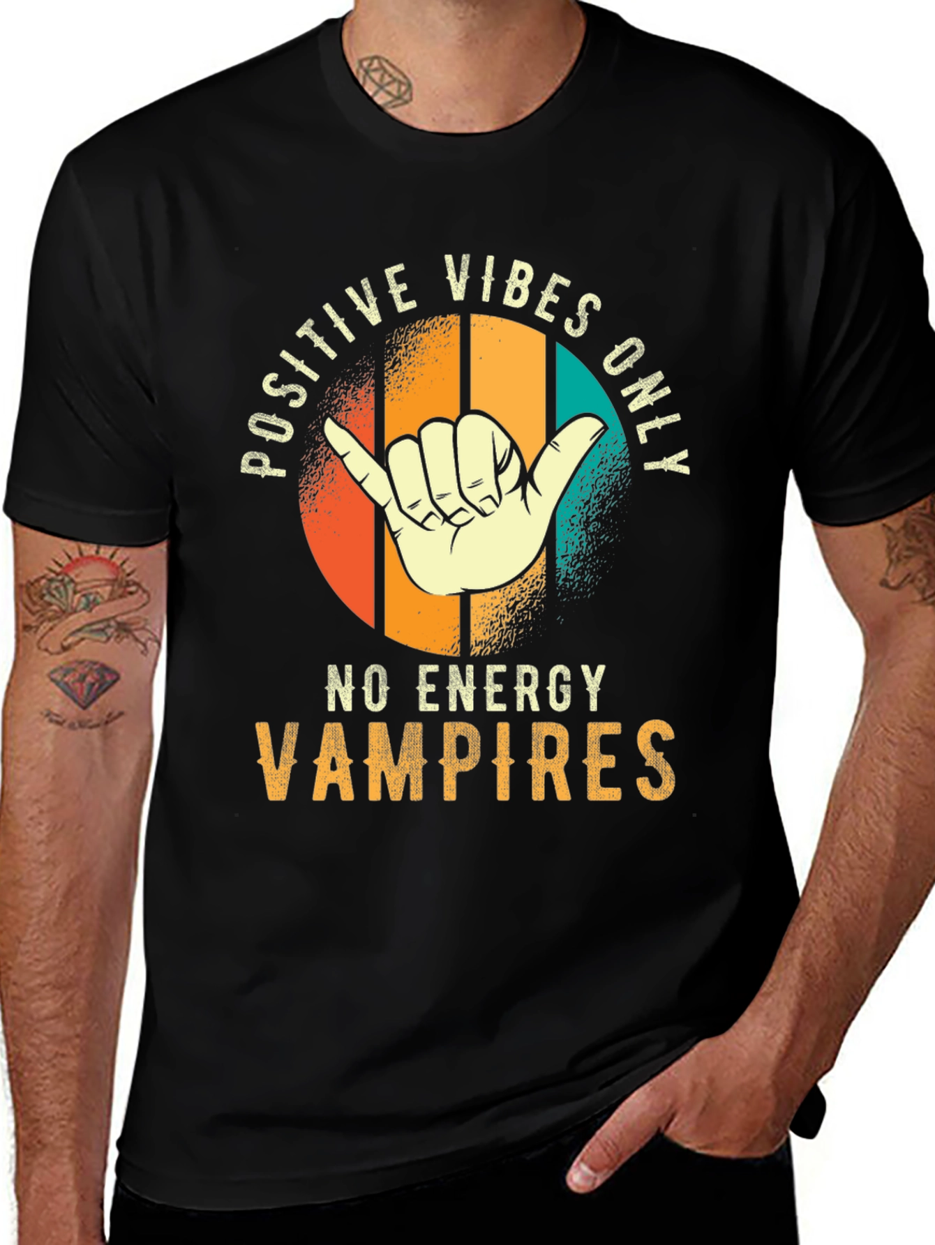 Variant 7 of Positive Vibes Only T-Shirt - No Energy Vampires Tee