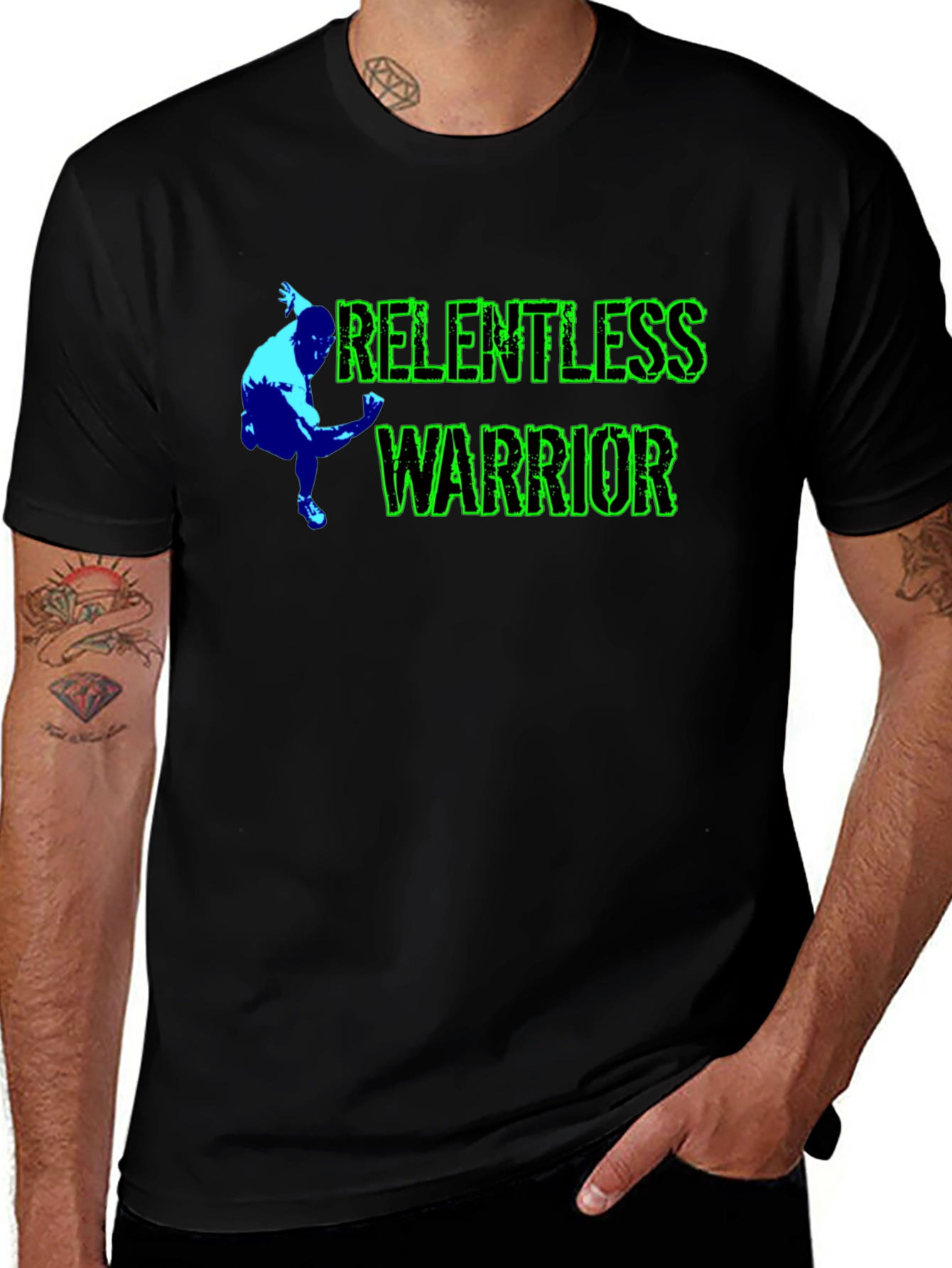 Variant 16 of Relentless Warrior Black Graphic Tee