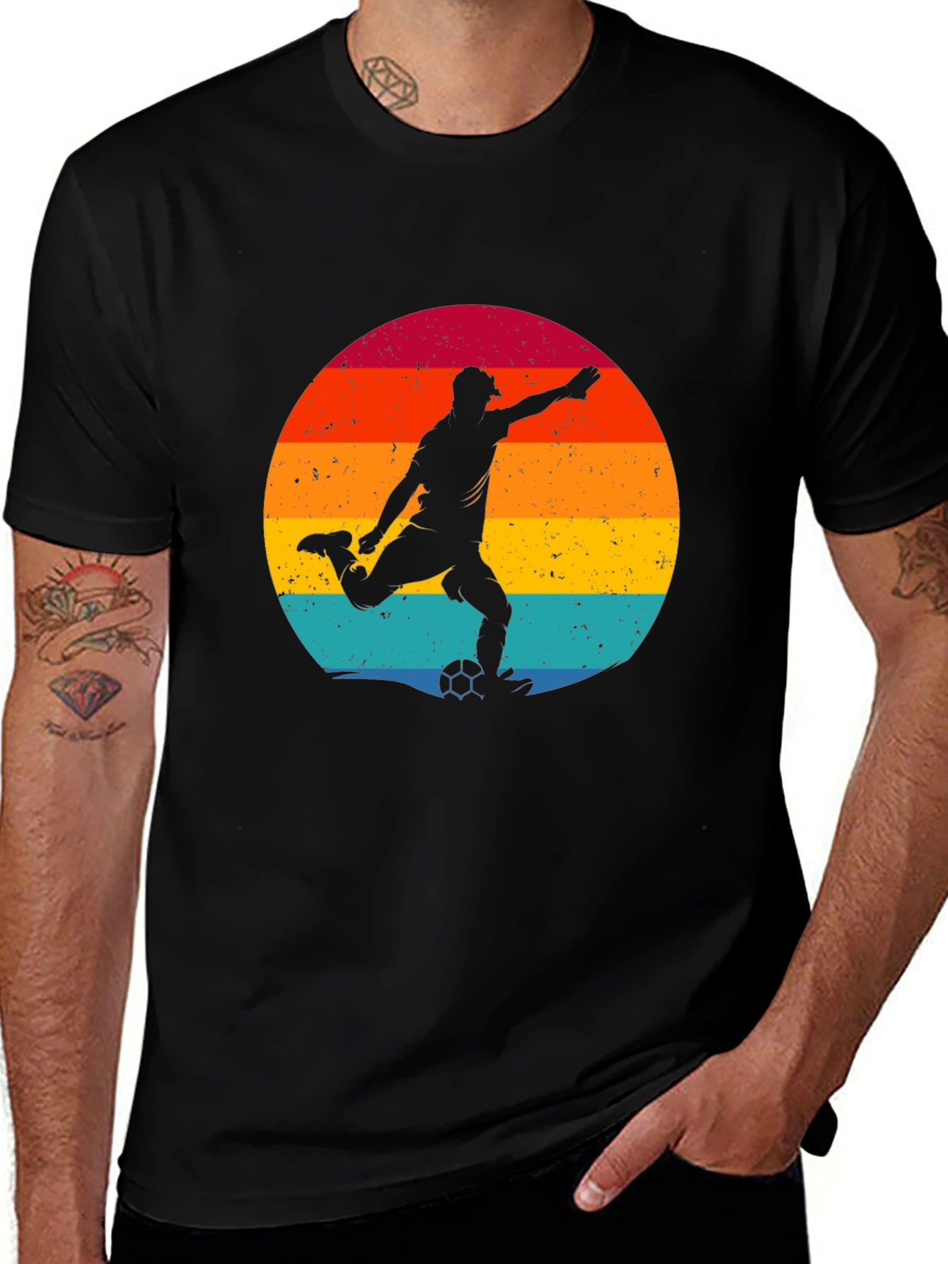 Variant 6 of Retro Soccer Player Graphic Tee