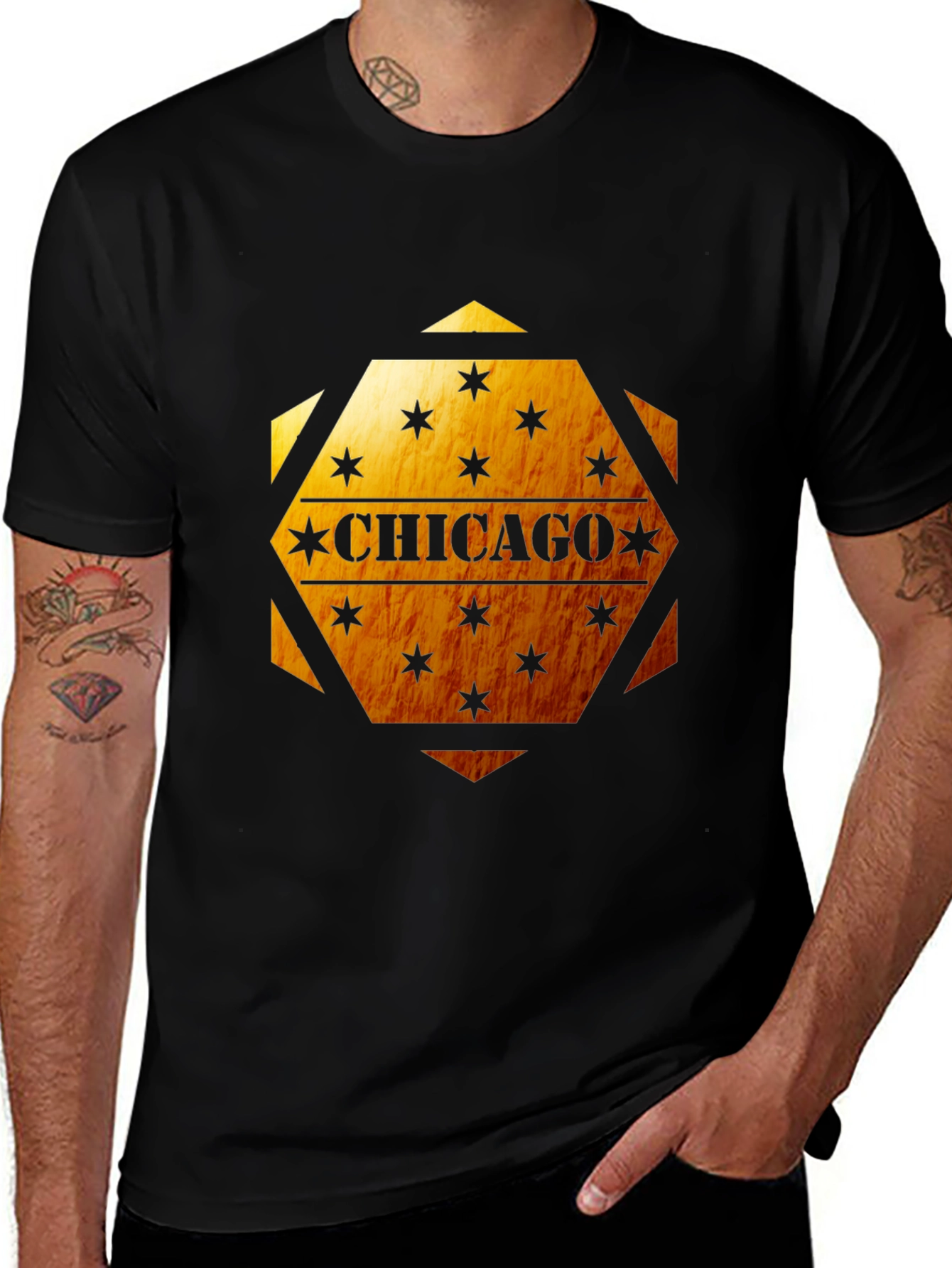 Chicago Star Graphic Black T-Shirt