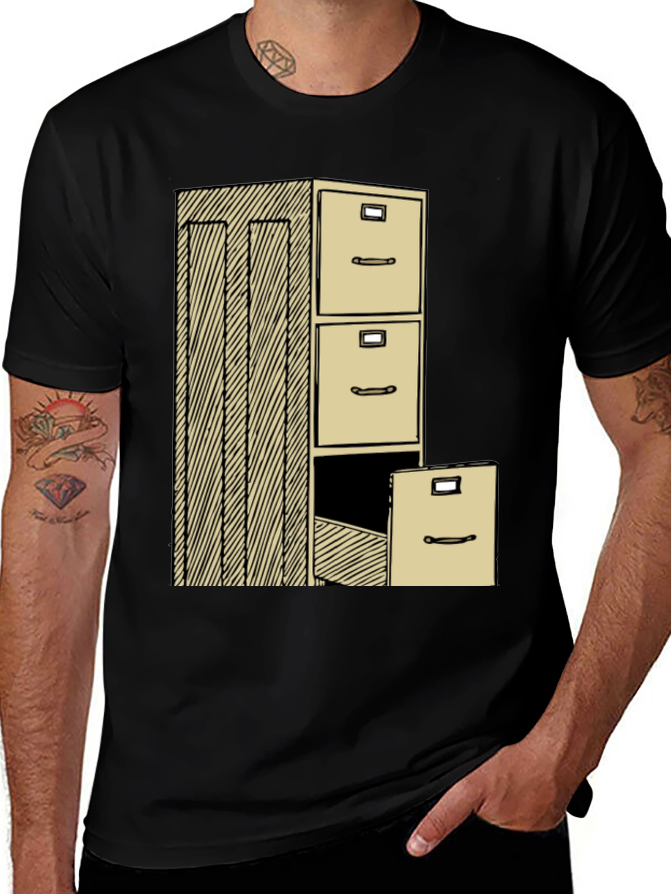 Variant 29 of Filing Cabinet Graphic Tee - Office Humor T-Shirt