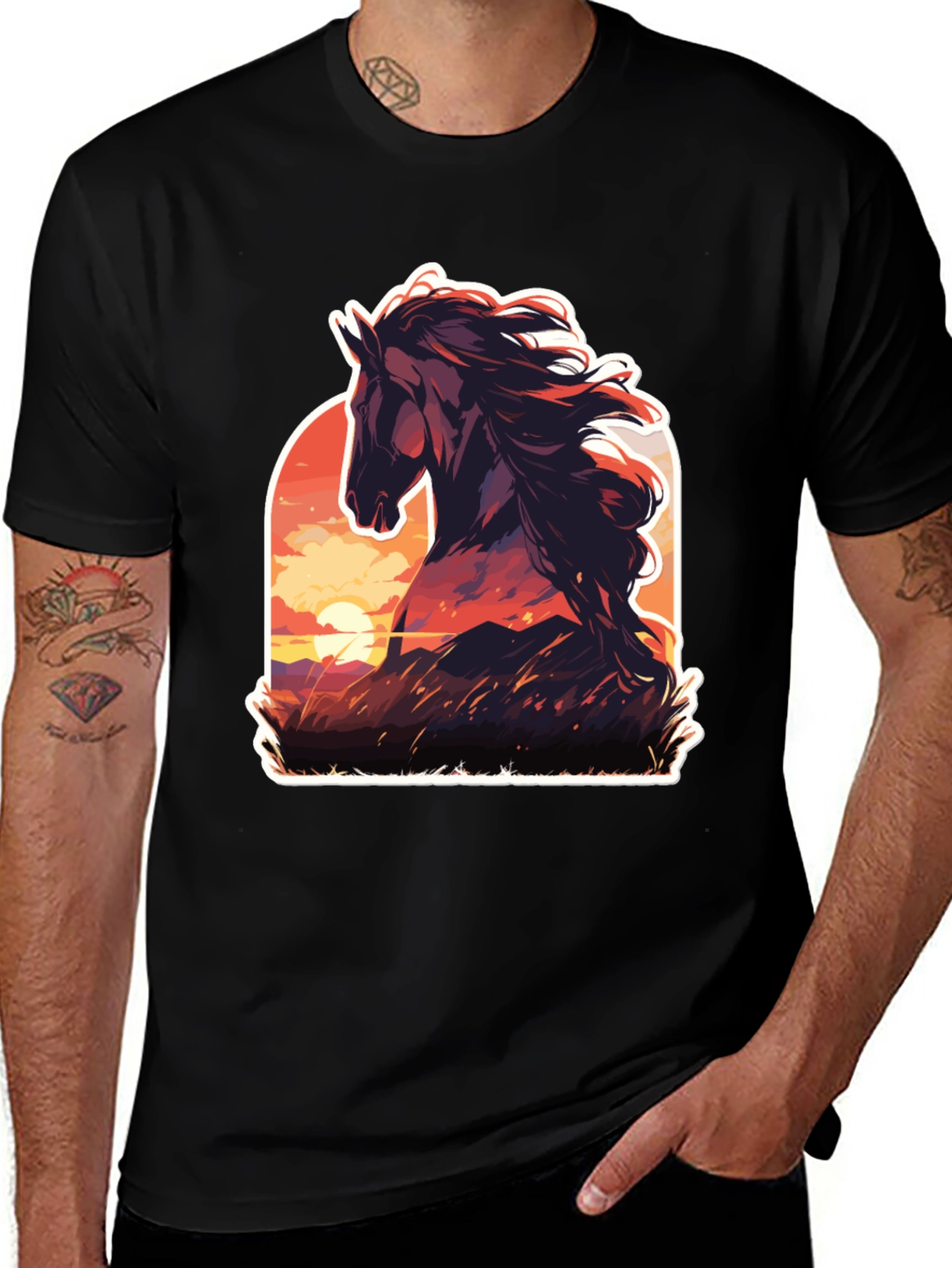 Variant 3 of Horse Sunset Graphic Tee