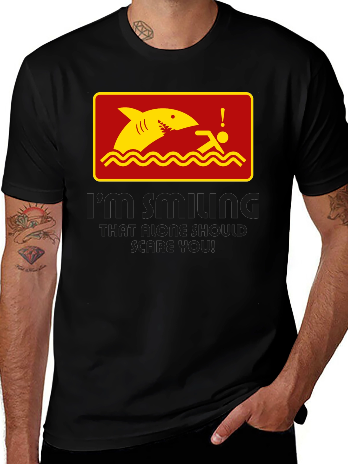 Variant 8 of Shark Attack Humor Graphic Novelty Tee